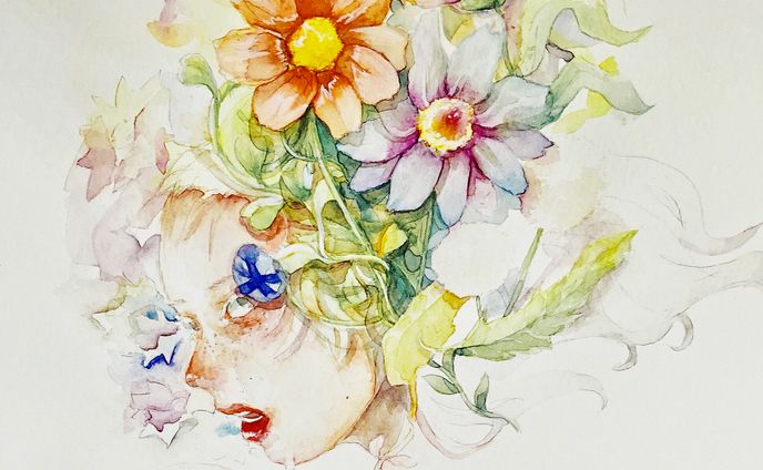 culture、水彩画