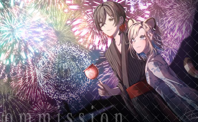 【仕事絵】打上花火／稀雨＆狛井トラ