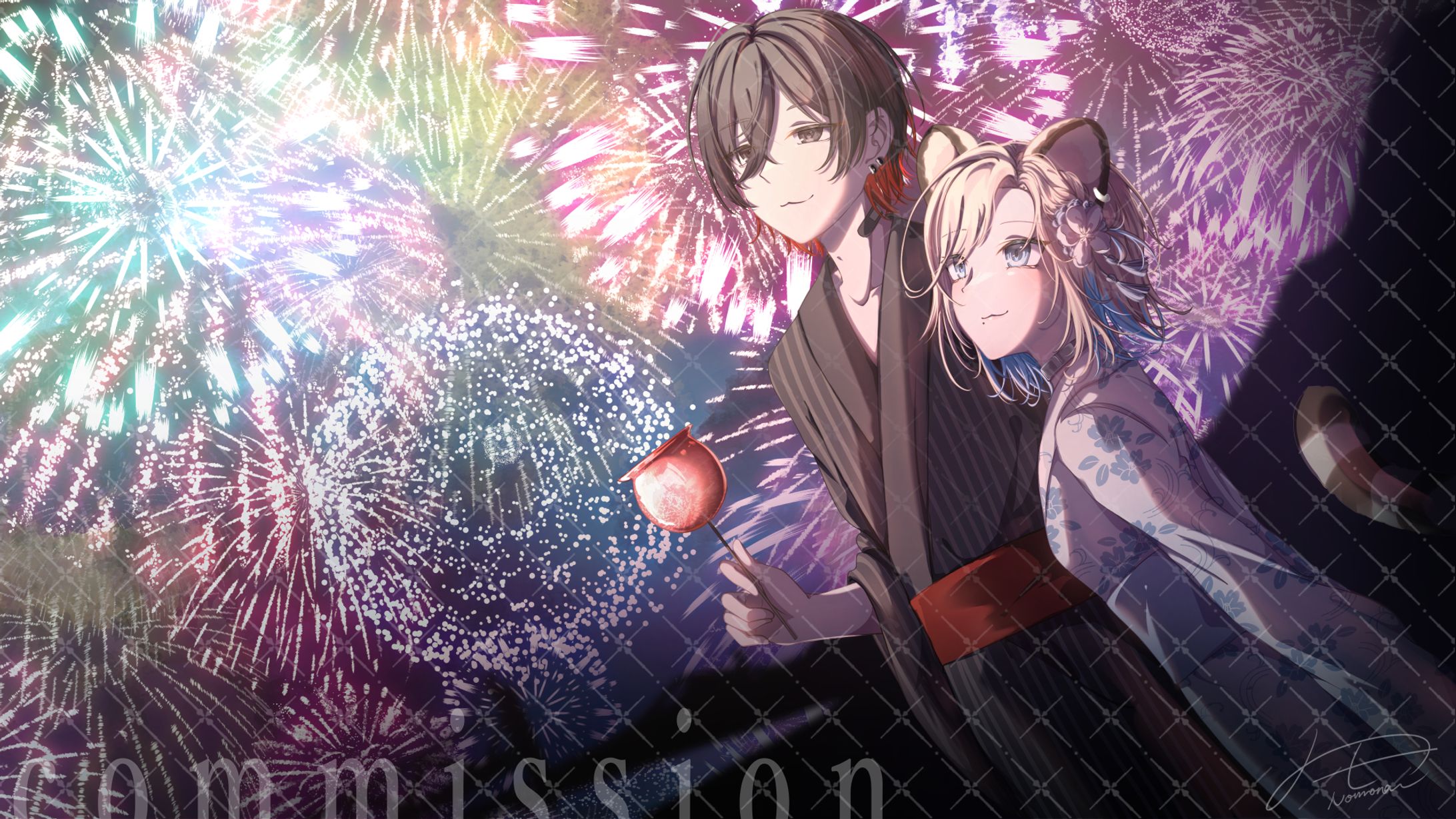 【仕事絵】打上花火／稀雨＆狛井トラ-1