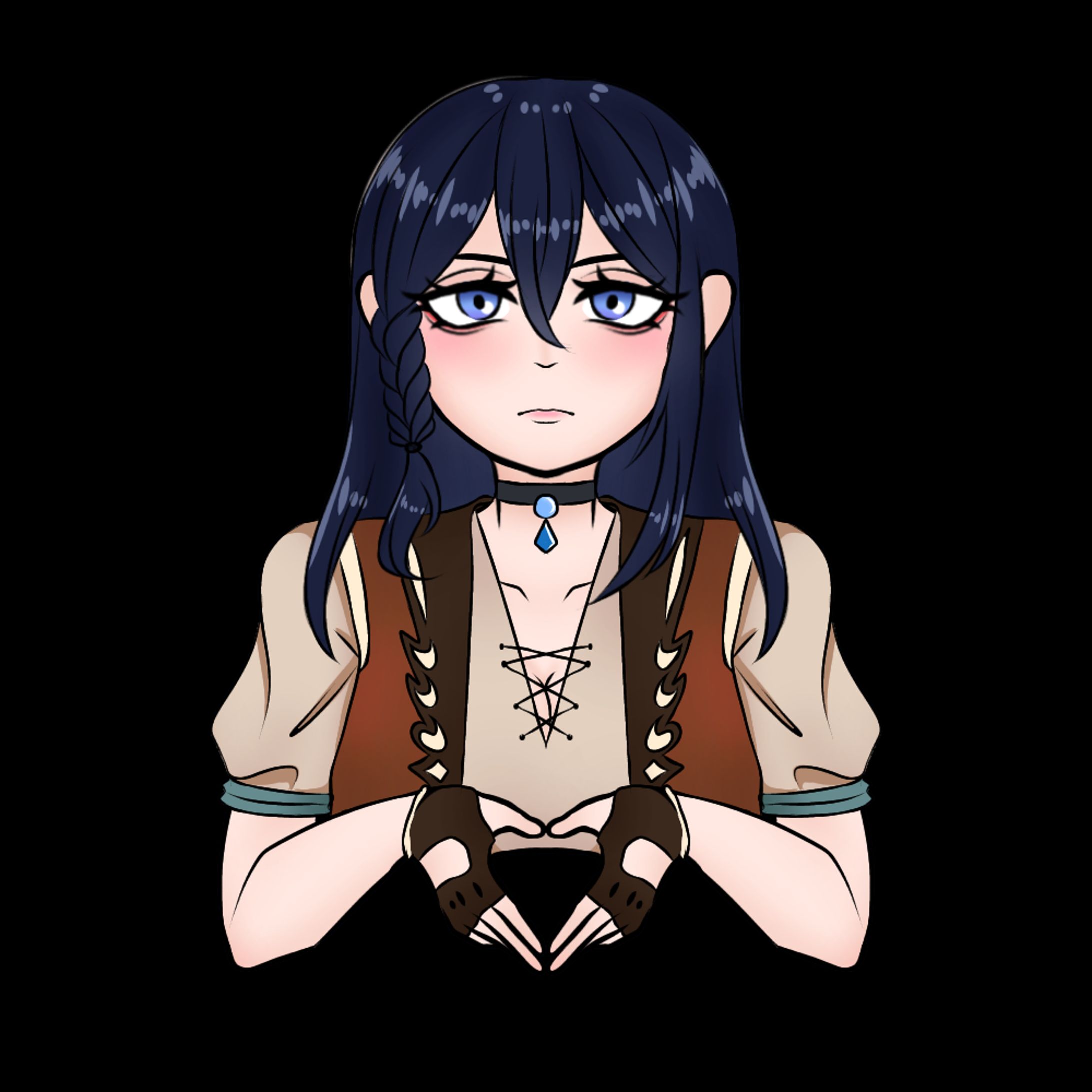 Artwork - Bust up, simple color, semi chibi-1