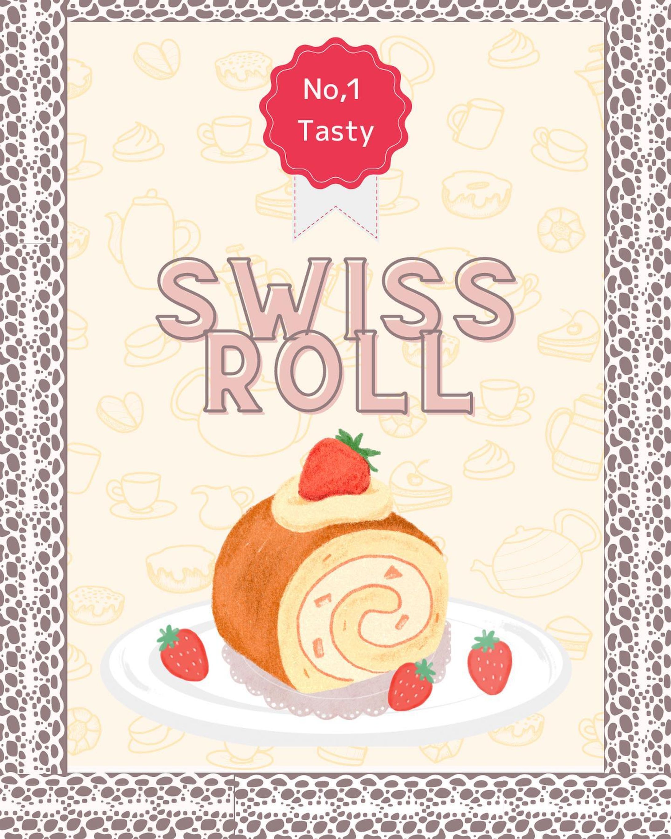 毎月6日はロールケーキの日🍴
#canva
#ロールケーキ-1