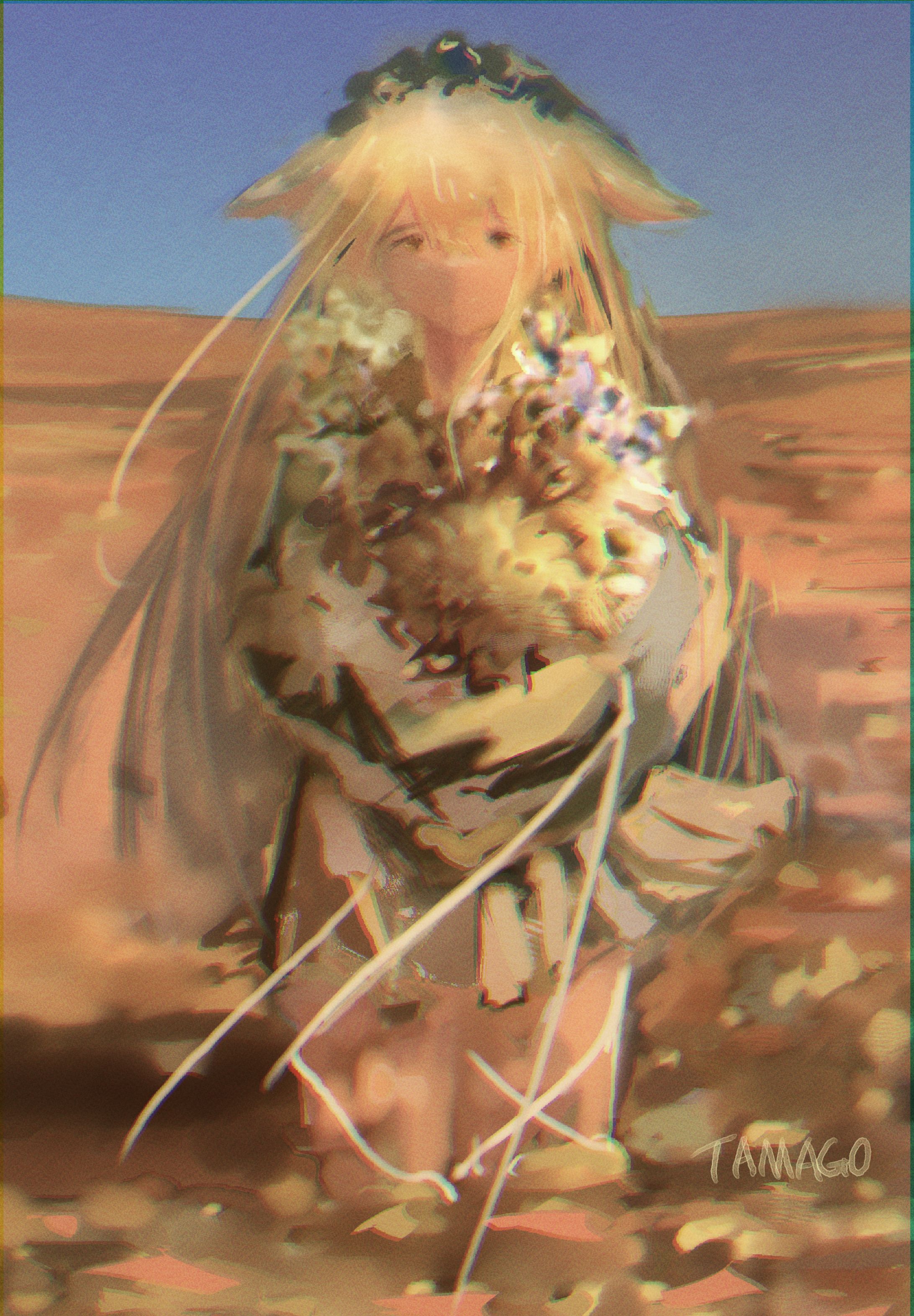 Girl between Flowers-1