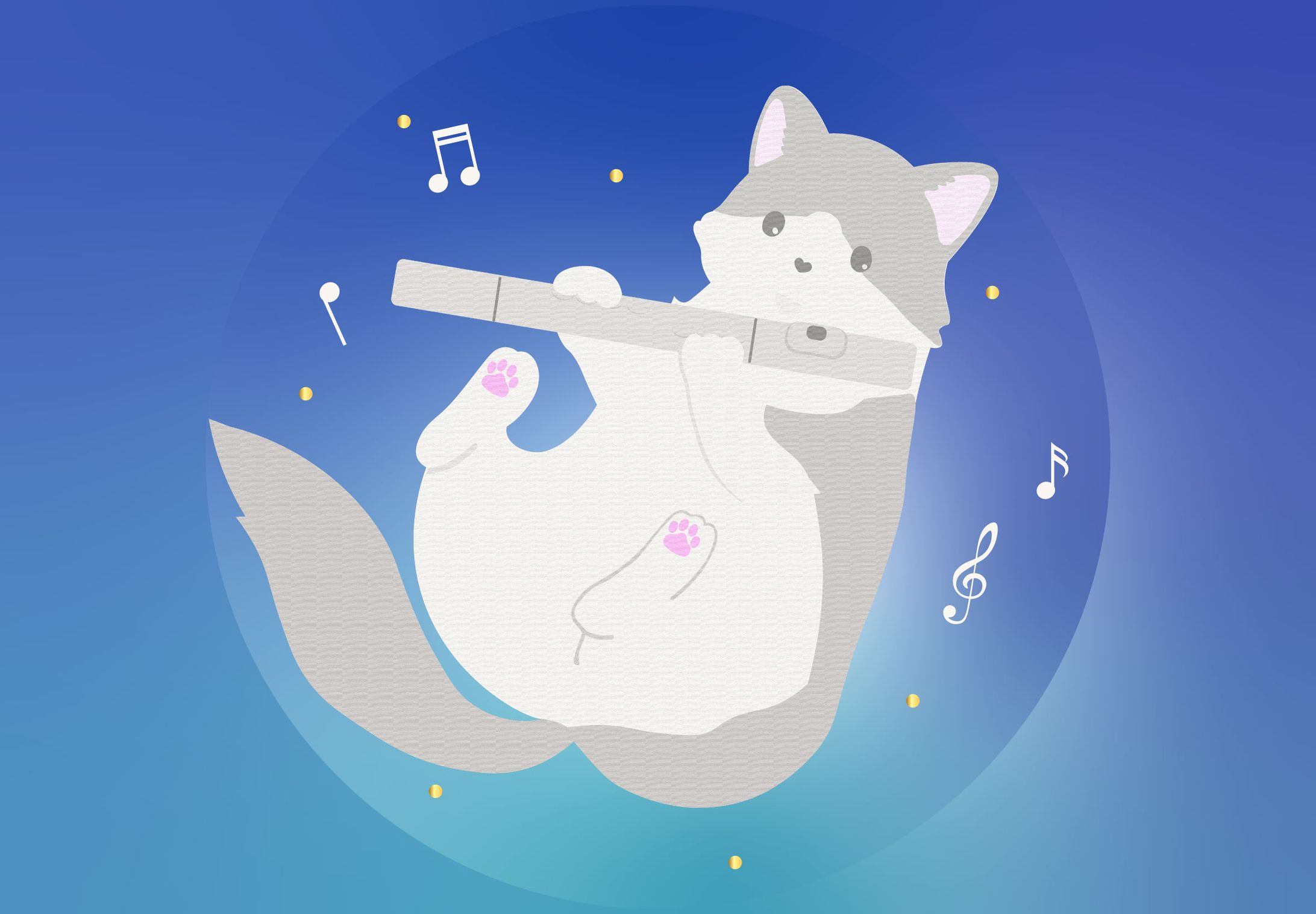 猫とフルート-1