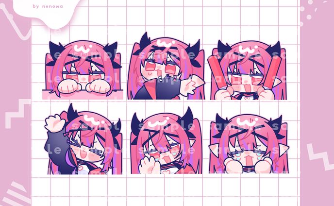 【Work】飴魔リリア様 Twitchスタンプイラスト