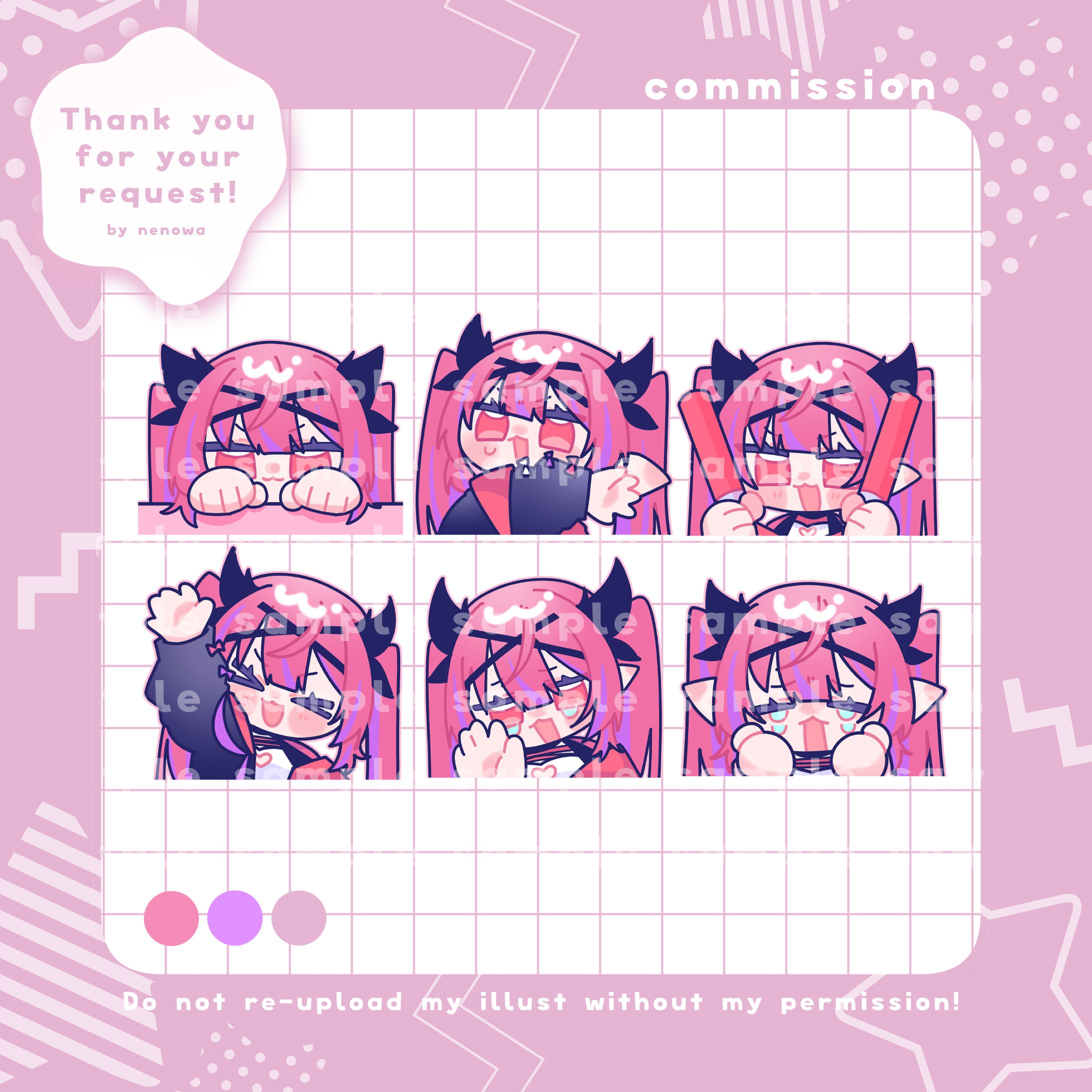 【Work】飴魔リリア様 Twitchスタンプイラスト-1