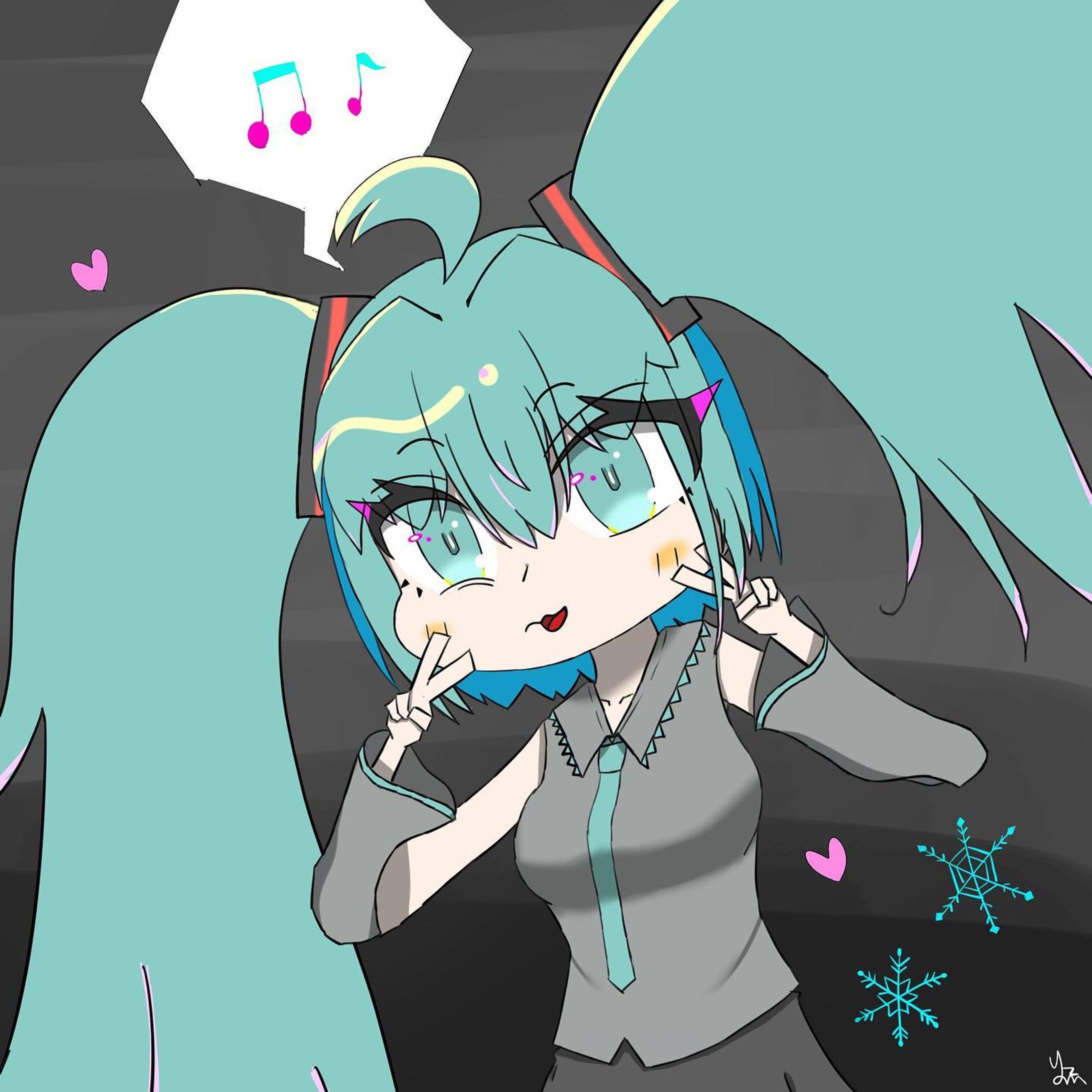 初音ミクだぜ〜
#初音ミク好きと繋がりたい 
#初音ミクイラスト 
#vocaloid 
#hatsunemiku-1