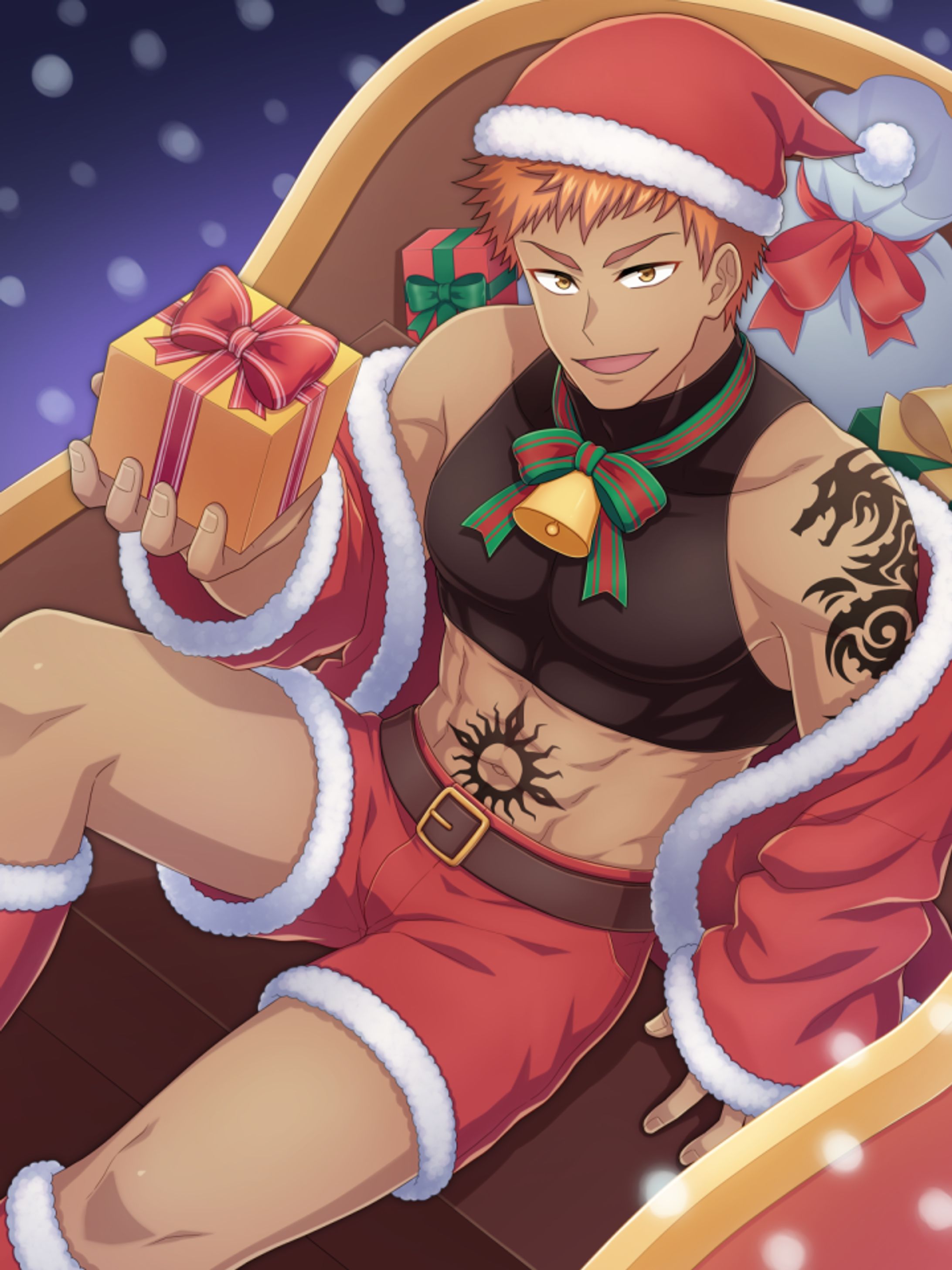 【シチュイラスト】クリスマスサンタ衣装／豹豪グルマ様-1