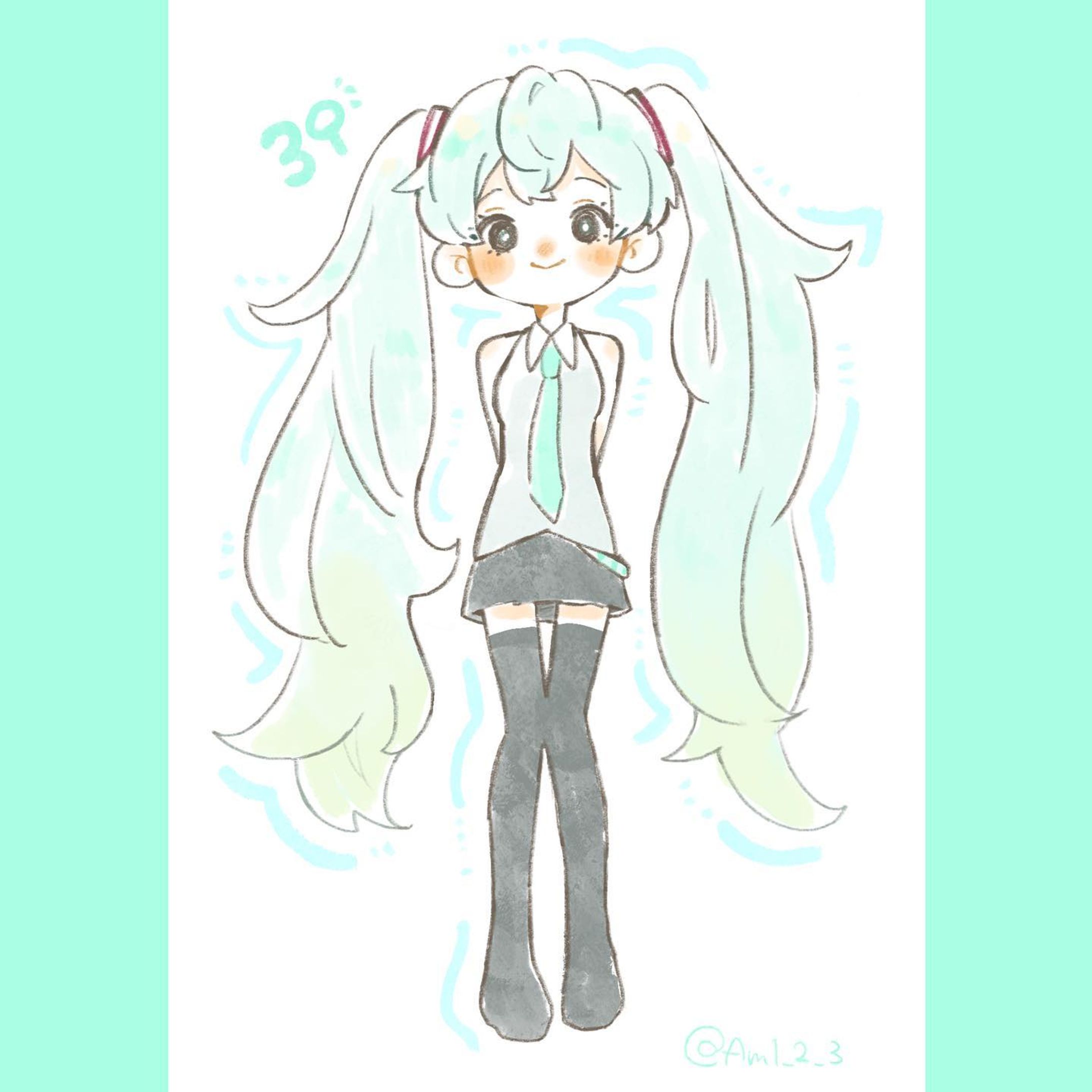 39
 #イラスト  #illustration  #drawing  #初音ミク-1