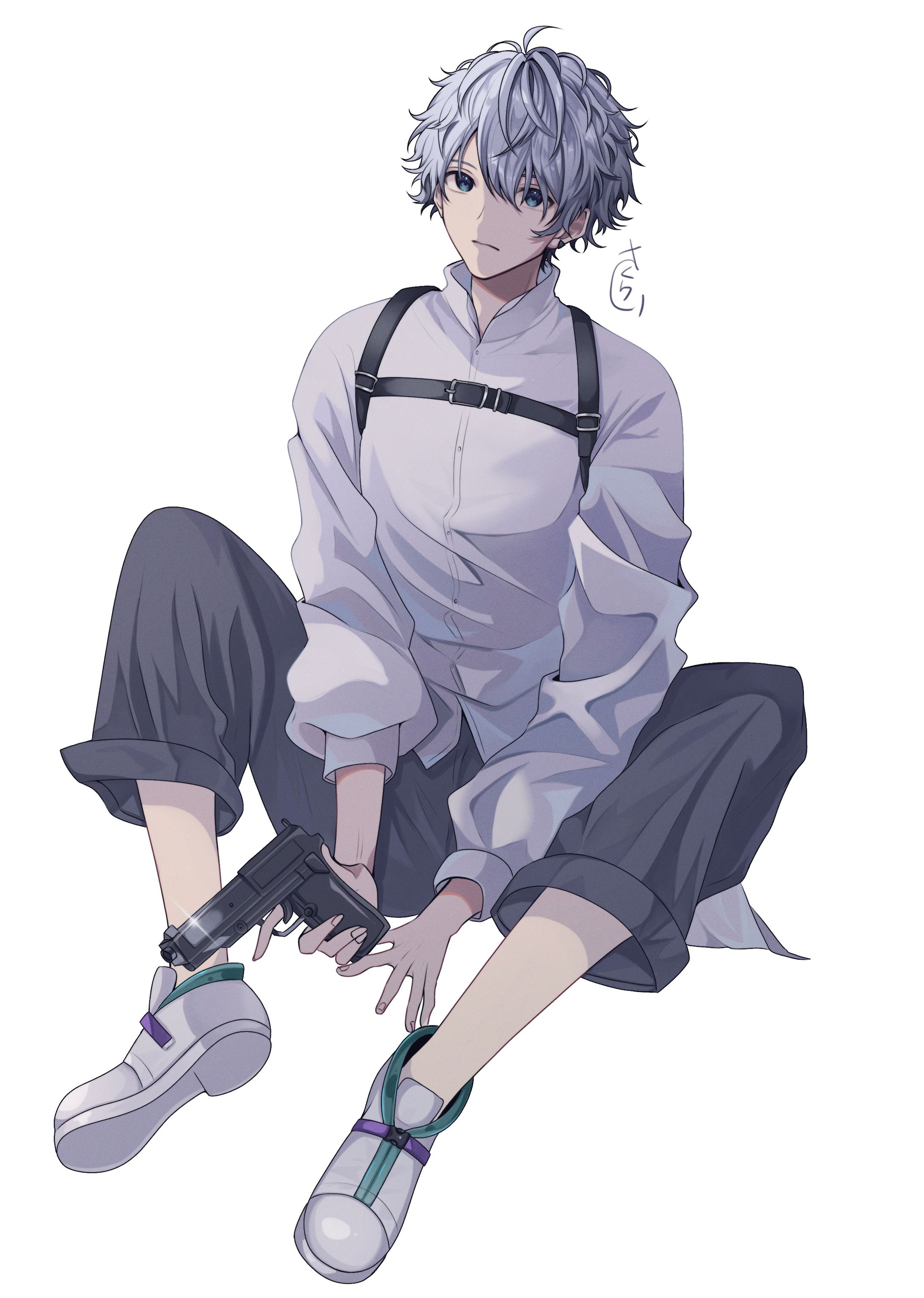 銀髪男子　オリジナル絵-1