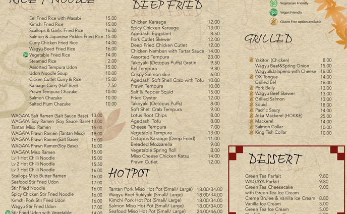 Restaurant menu design