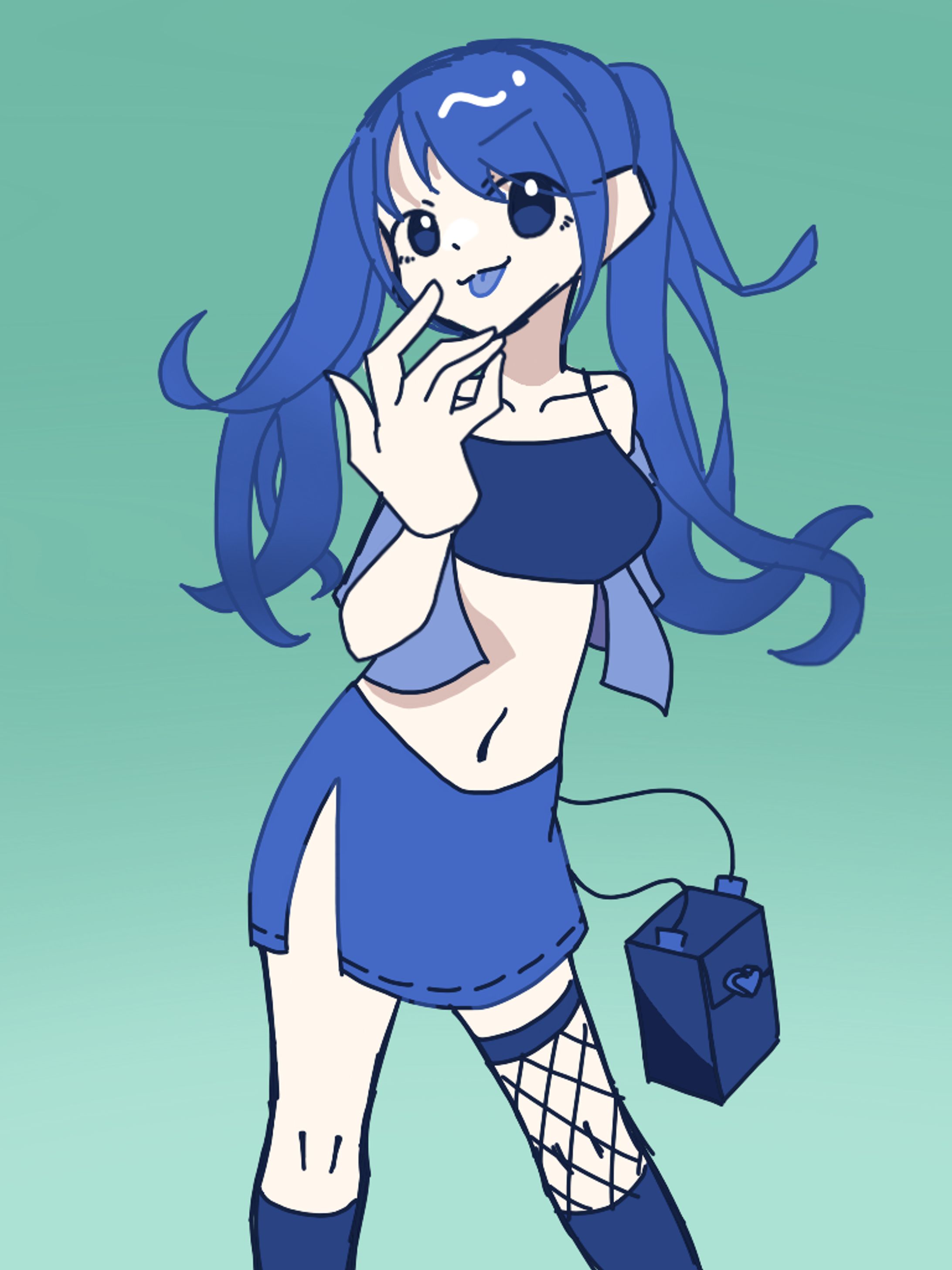 青系の子　落書き-1