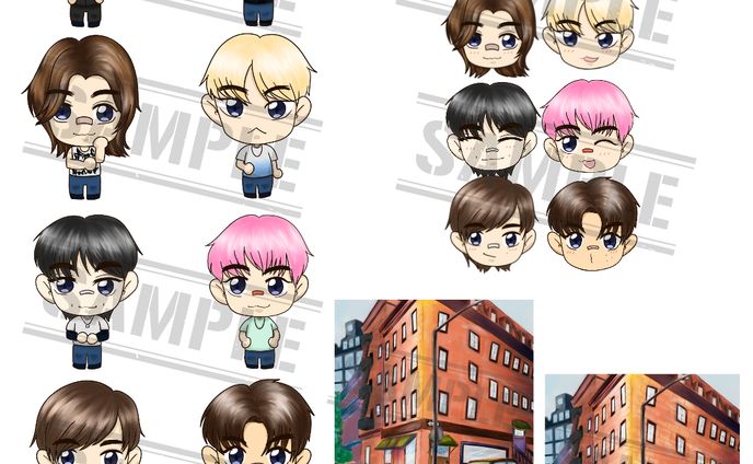 Commission — Chibi NCT 127 & Background (Apartment)