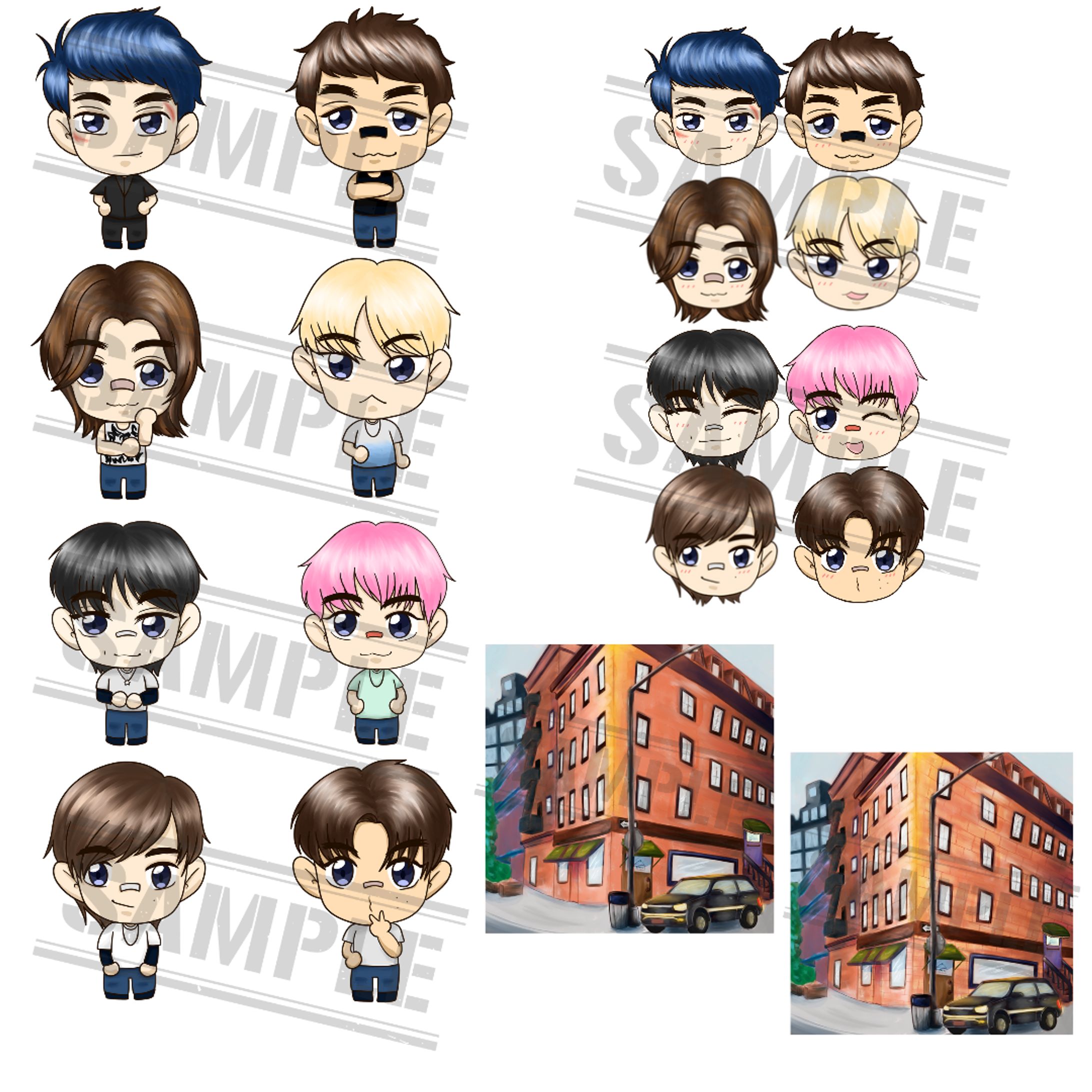 Commission — Chibi NCT 127 & Background (Apartment)-1