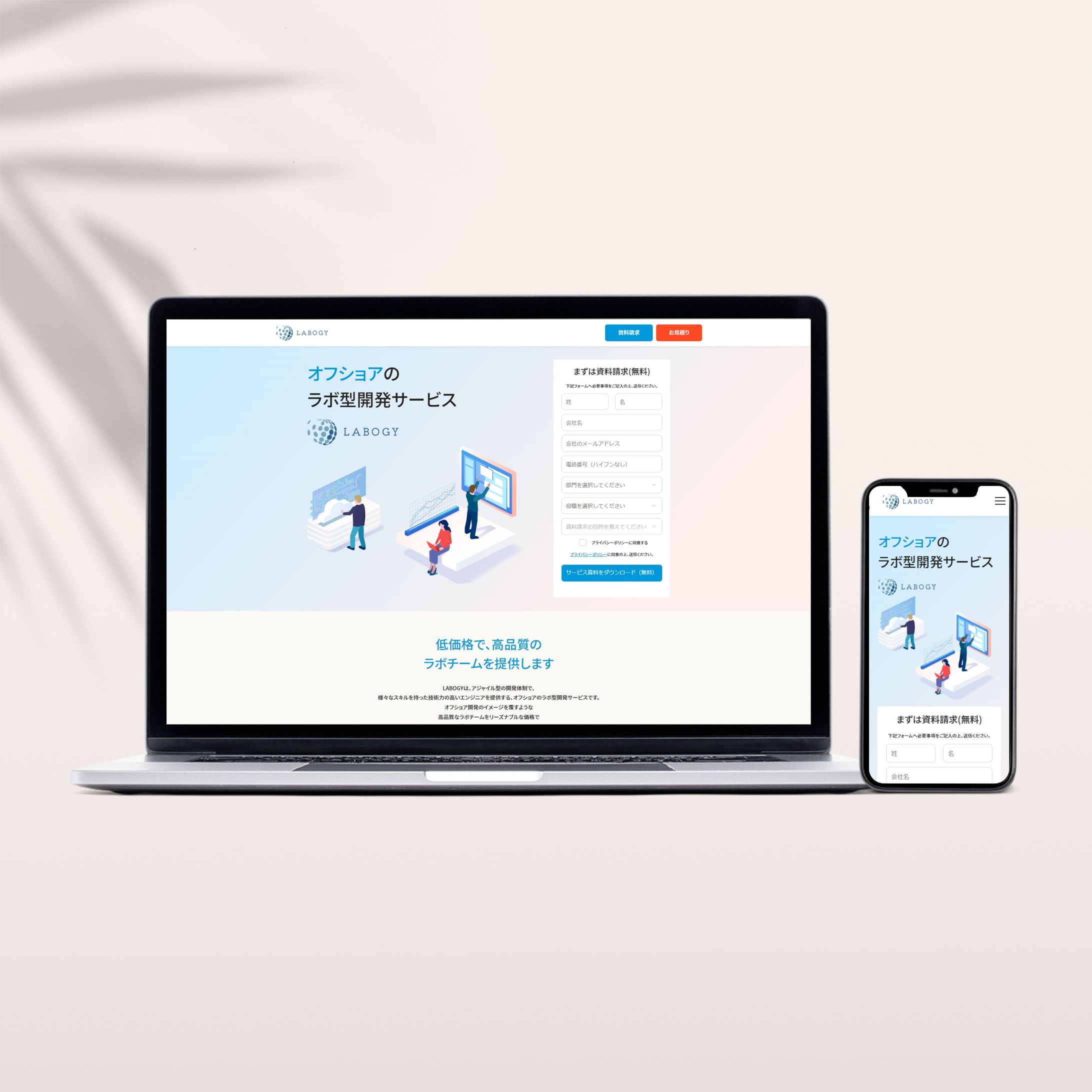 システムの受託開発及び・ラボ型開発システム『LABOGY』のLP-1