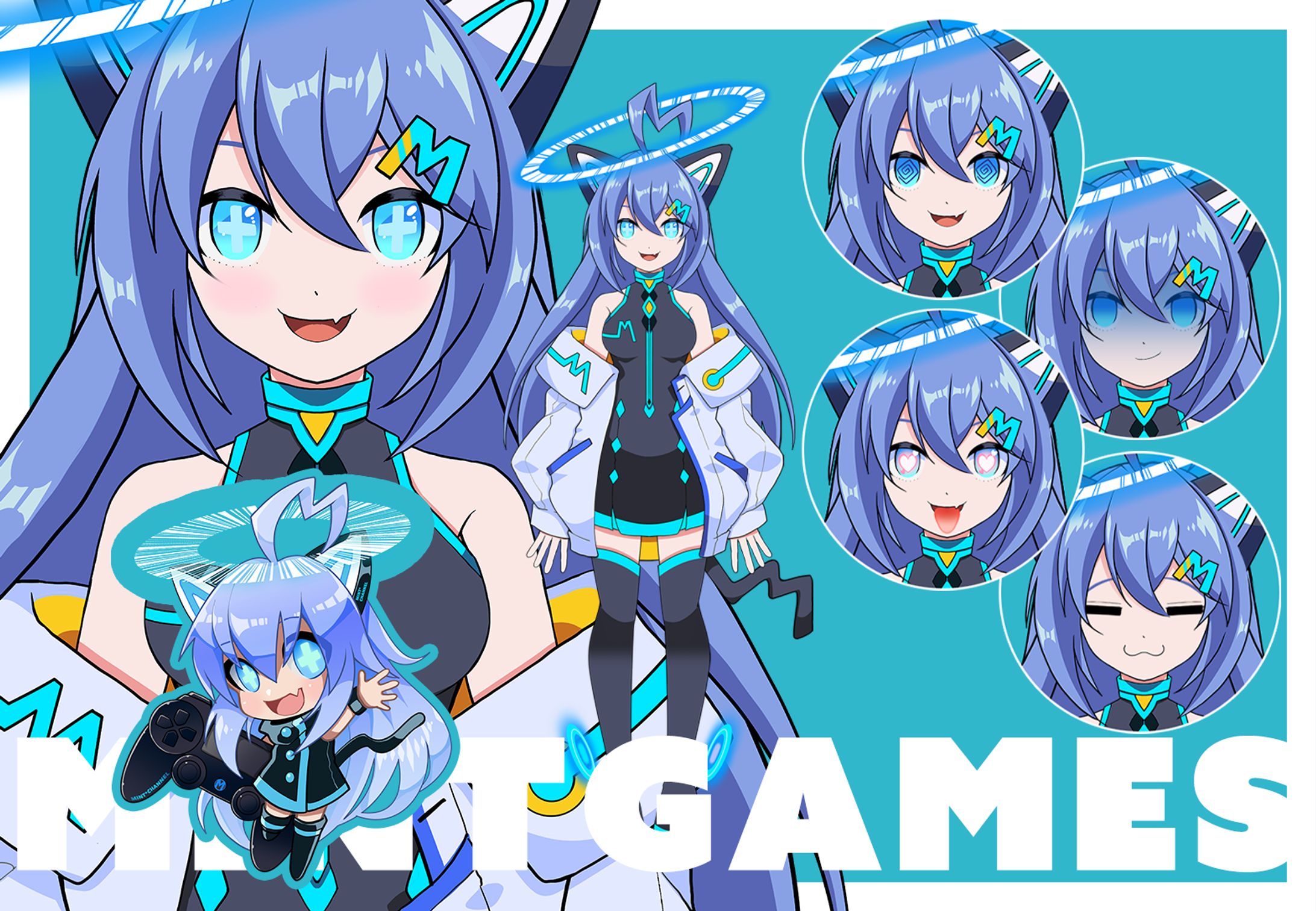 【キャラクターデザイン】Vtuberセット（モデル・スタンプ・サムネイル・ロゴ等）-1