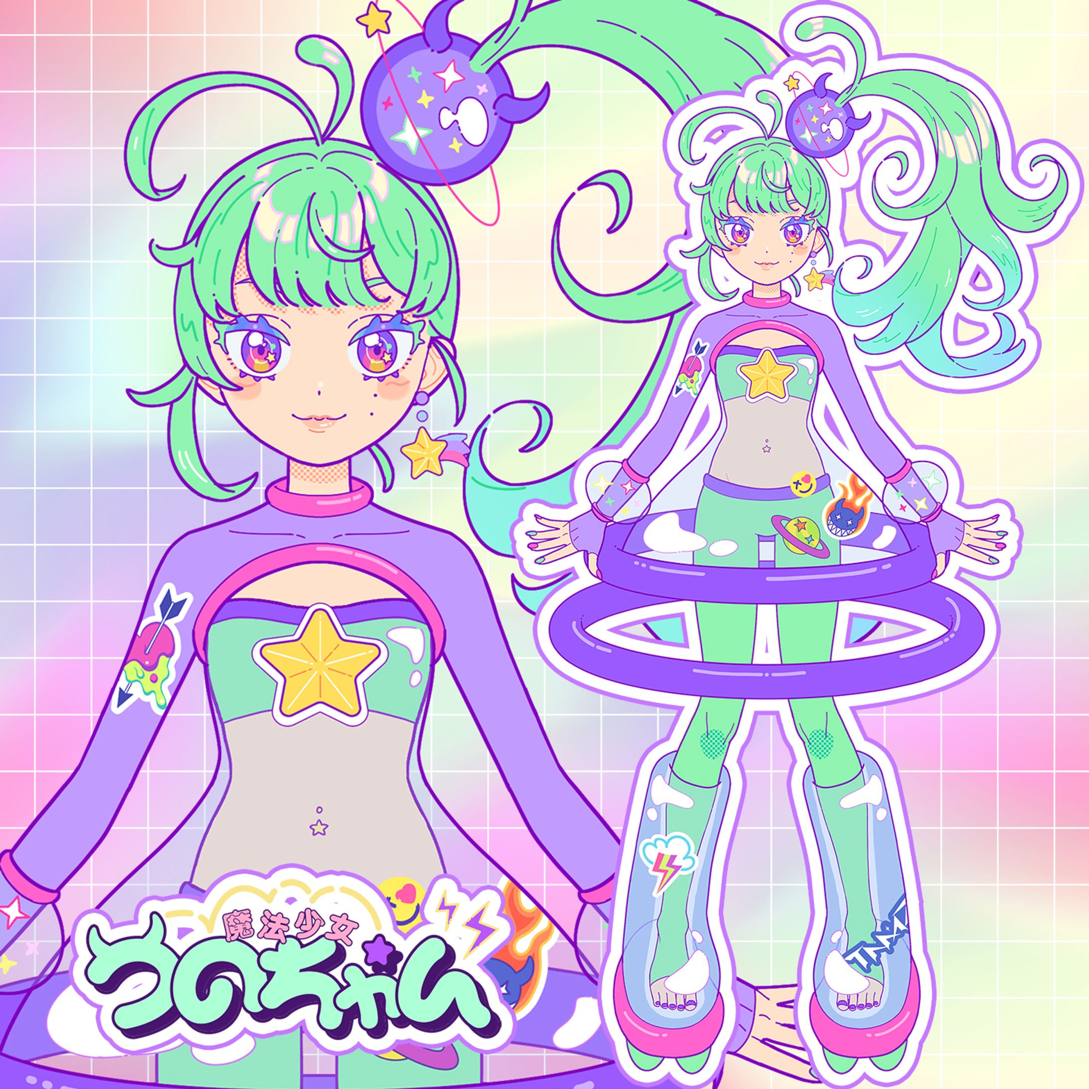 キャラクターデザイン/立ち絵_魔法少女つのちゃん-1