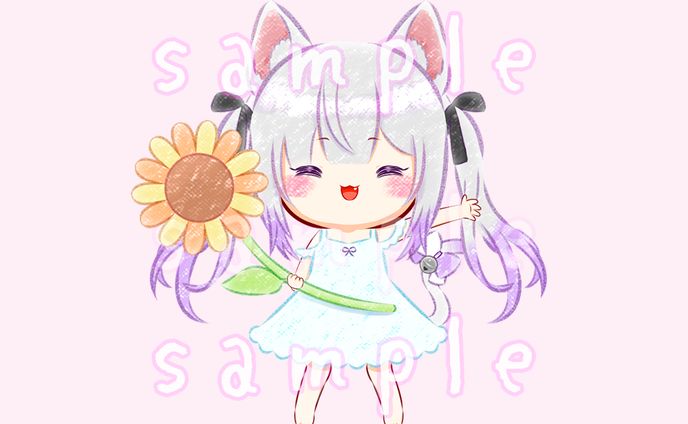 ご依頼｜片面アクリルキーホルダー用イラスト（Vtuber猫〆しあ様 ）