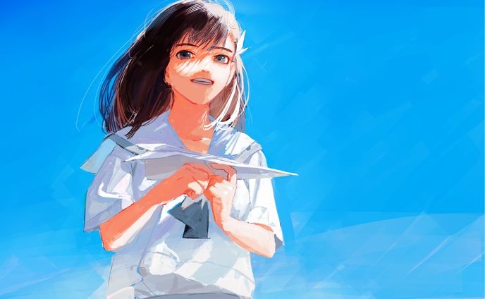 イラスト作品、空