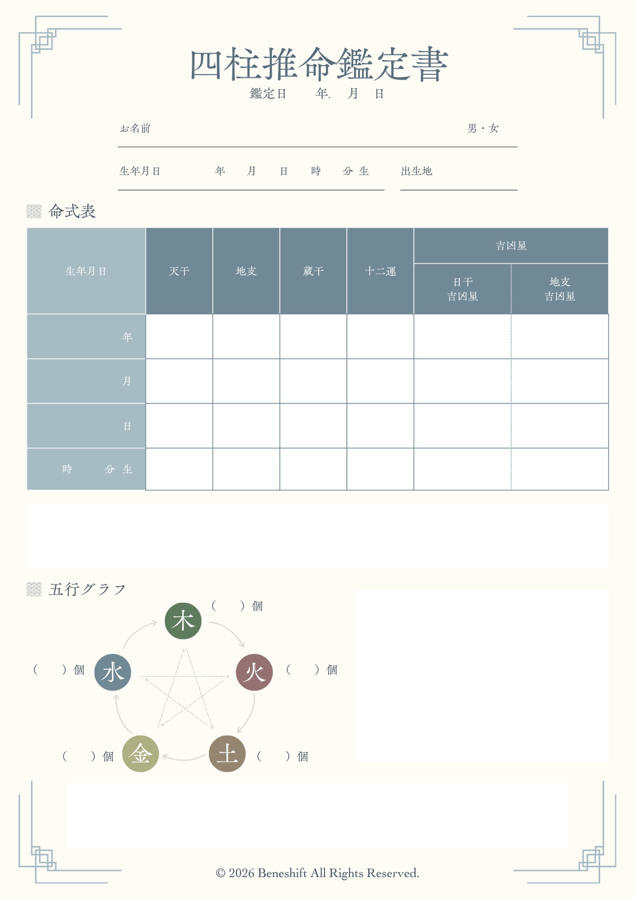 四柱推命鑑定書-1