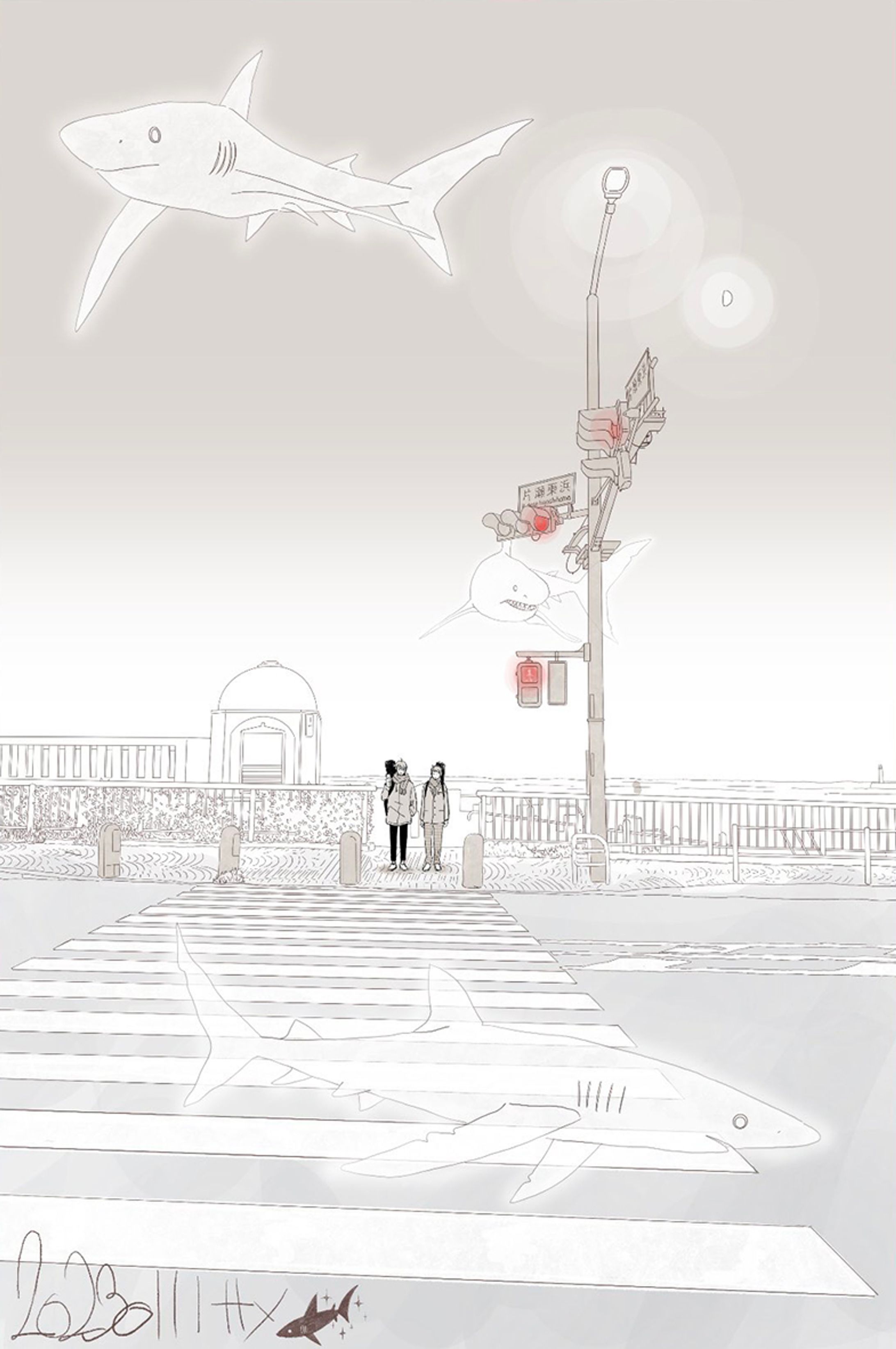 海沿いの横断歩道-1