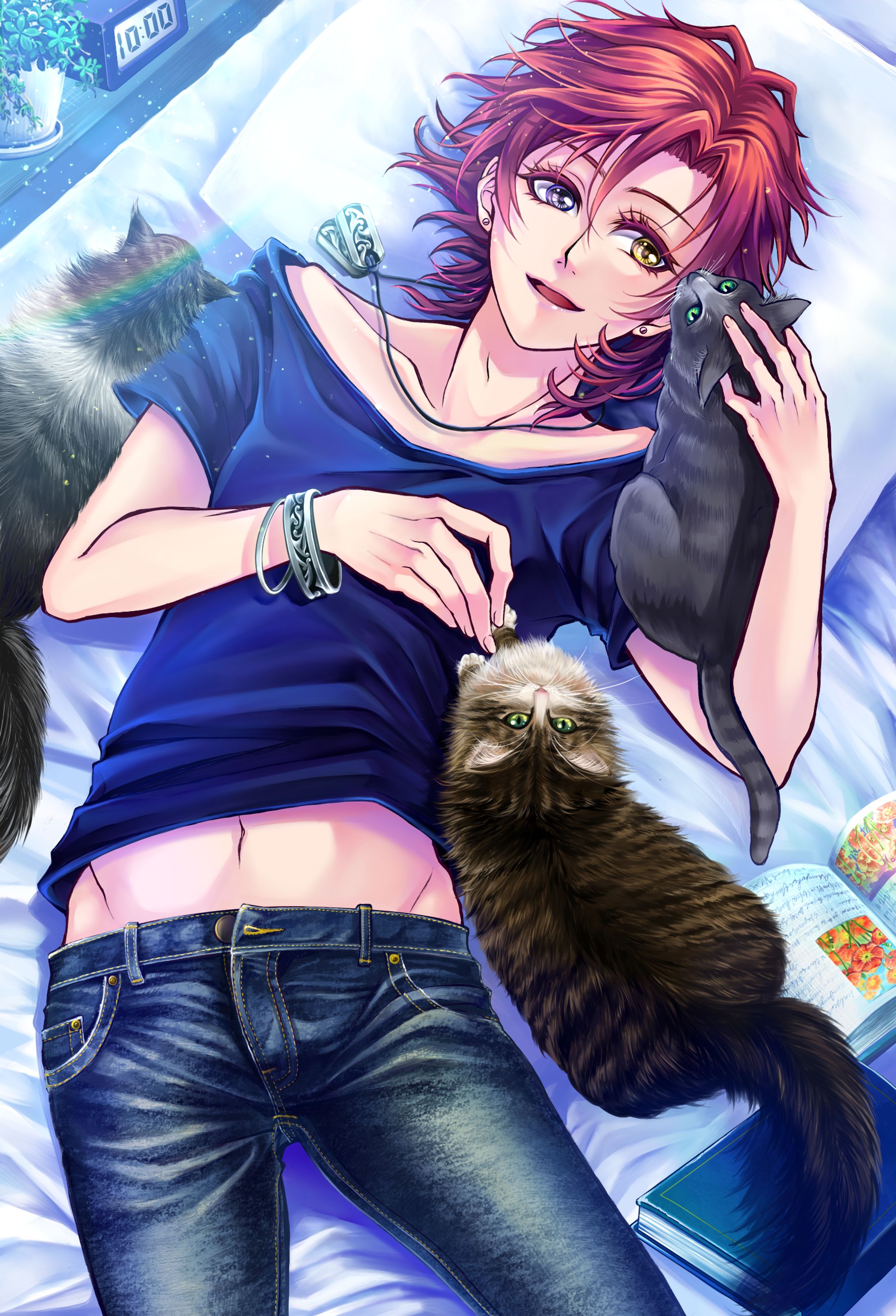 創作イラスト「猫と休日。」-1