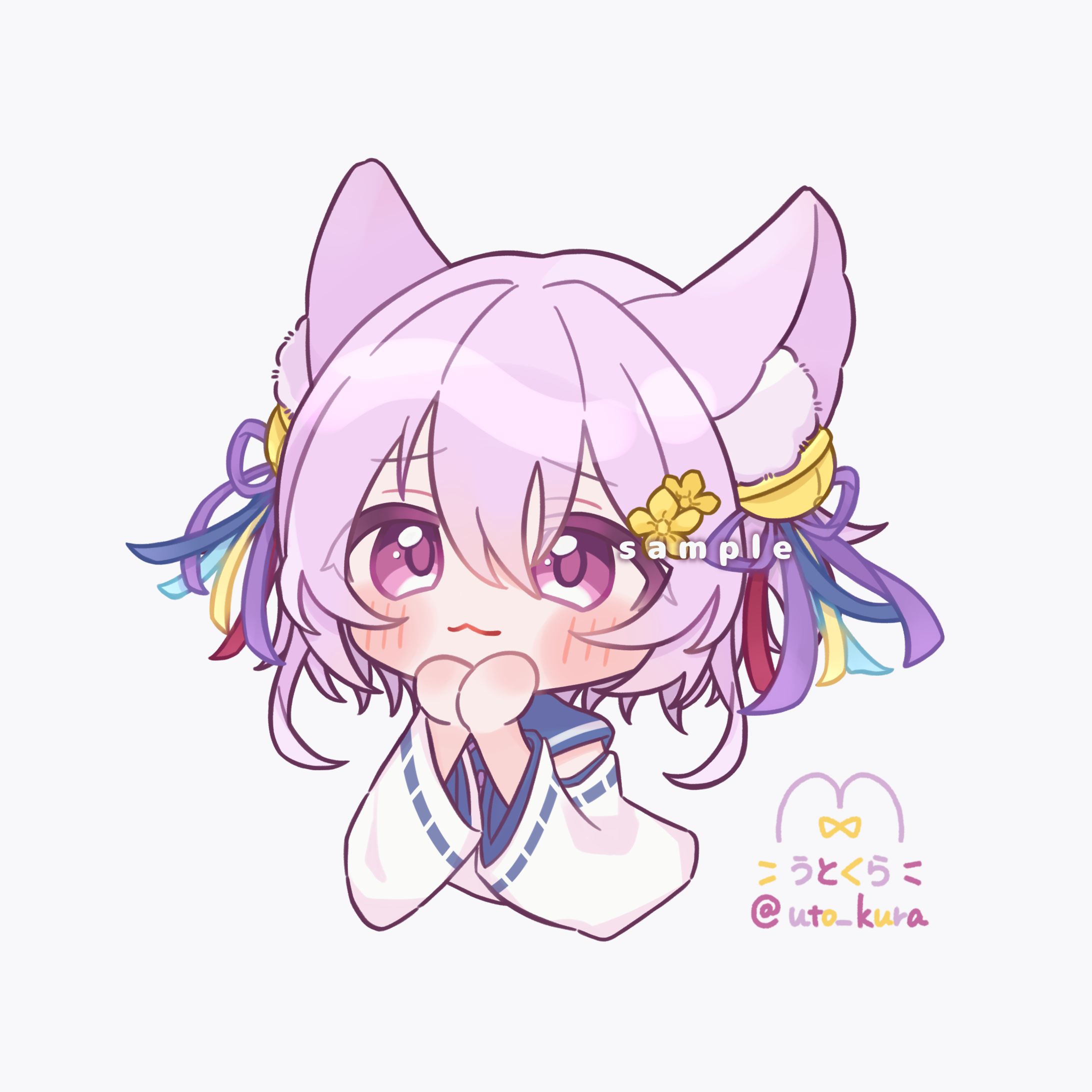 【バストアップ】岡止々岐ベルフラワー様 ＳＤイラスト-1