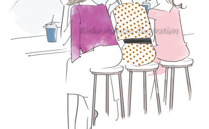 オリジナルイラスト-女子会-