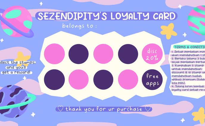 custom loyalty card for sezendipity