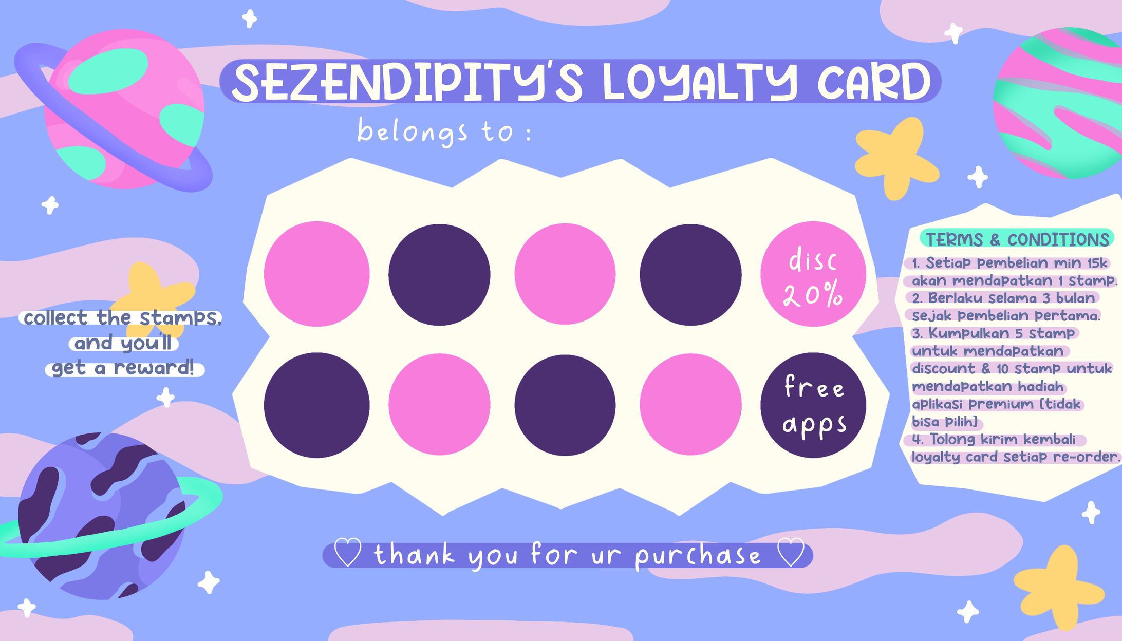 custom loyalty card for sezendipity-1