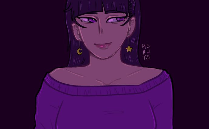 Halfbody Purple Girl ArtTrade