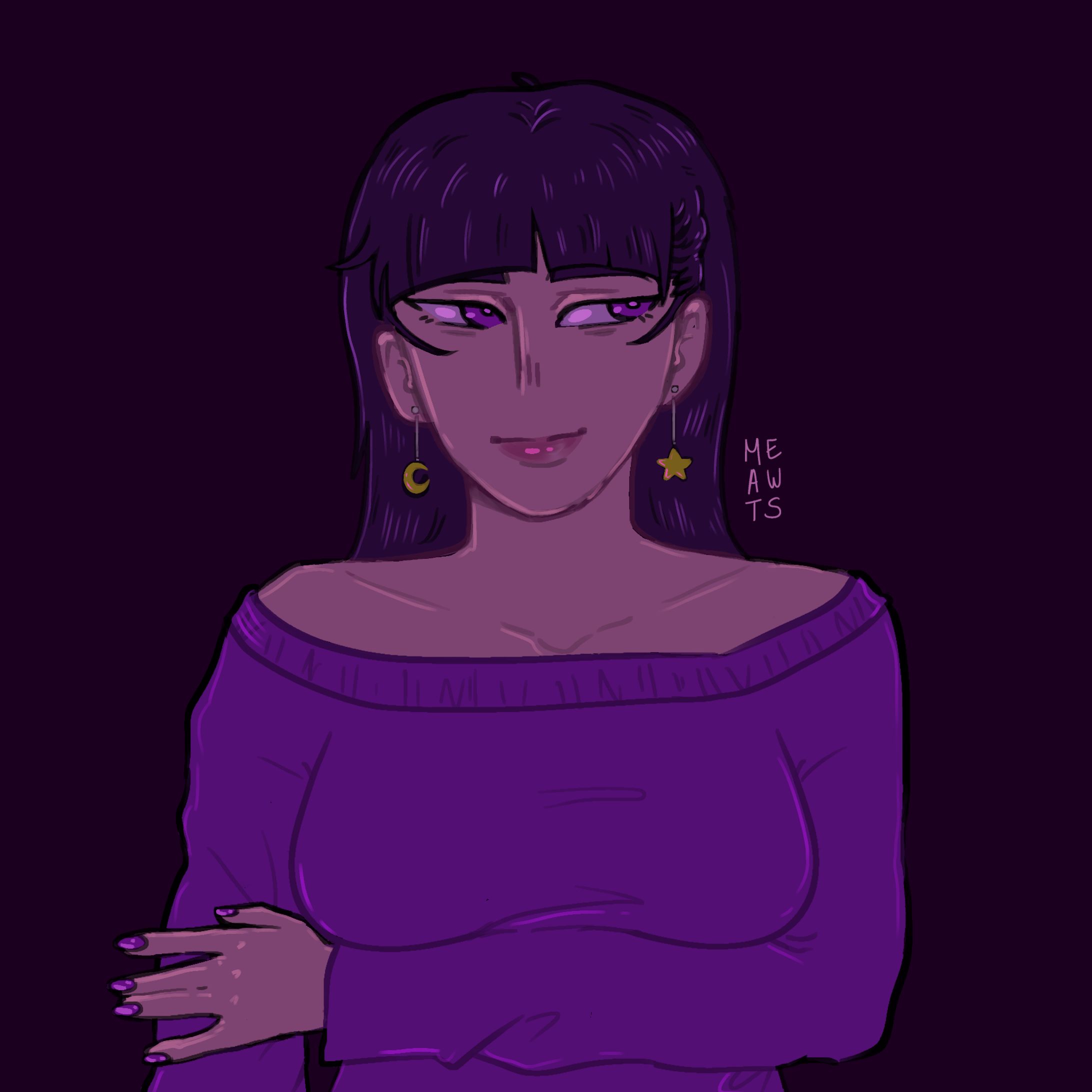 Halfbody Purple Girl ArtTrade-1