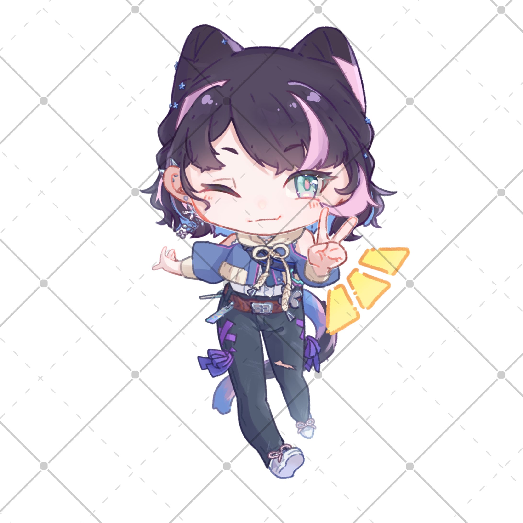 ＜commission＞ちびキャライラスト/猫野なお様-1