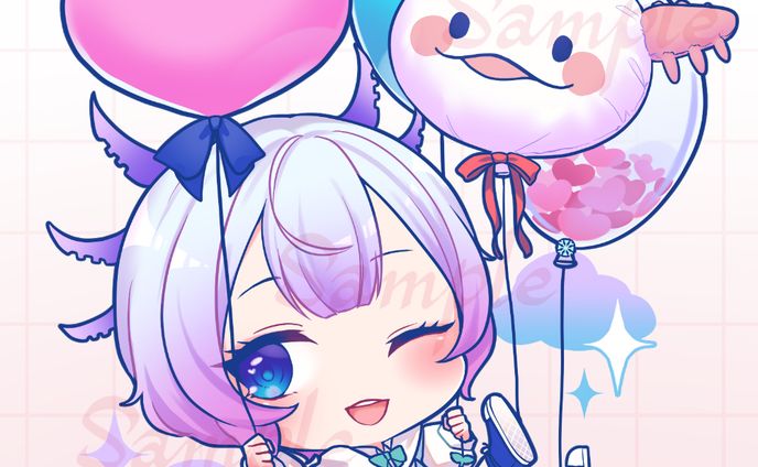 ミニキャライラスト、配信素材