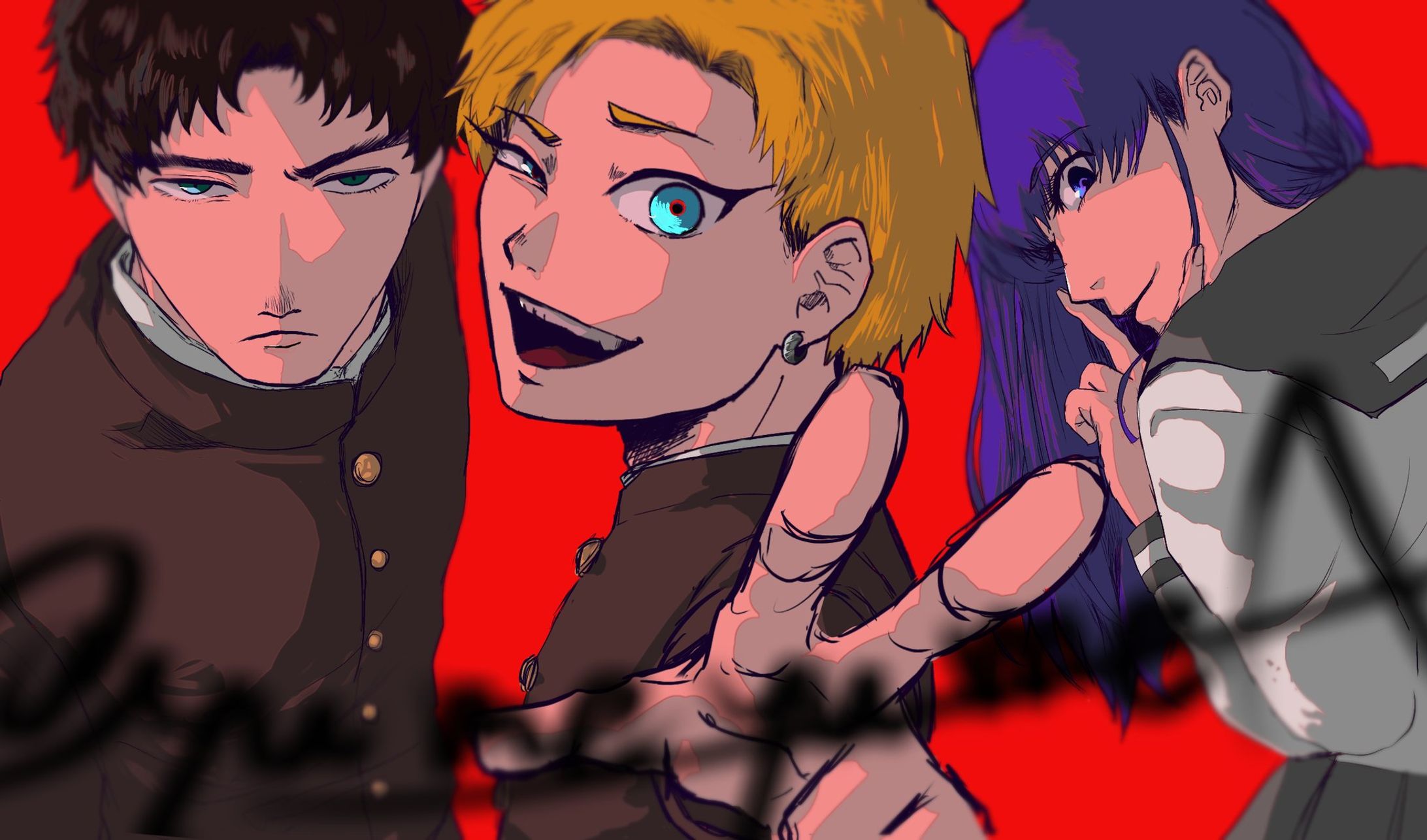 創作 イラスト 3人組-1