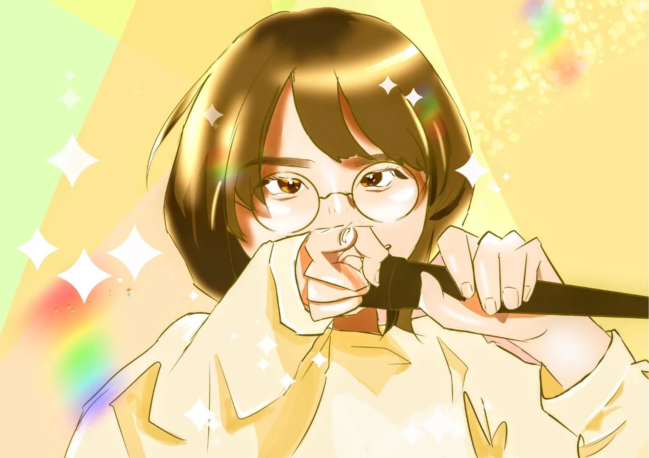 💚SUZUKAちゃん💛⁡
⁡⁡
⁡SUZUKAちゃんすごく描きやすい！⁡
⁡アナログでも何回か描いてたから、ペンが進みました。それに、SUZUKAちゃん本人の線が綺麗だからどう描いても可愛いっ！⁡⁡👓
⁡⁡
⁡大好きなケ・セラ・セラのSUZUKAちゃん。ライブ中私にはこんなに光って見えてる。⁡
⁡
⁡色んなブラシ使ったり塗り方変えてみたり。⁡
⁡⁡
⁡ #新しい学校のリーダーズ  #AG  #atarashiigakko-1