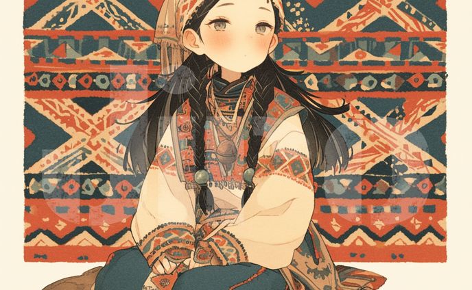 アイヌ村の少女