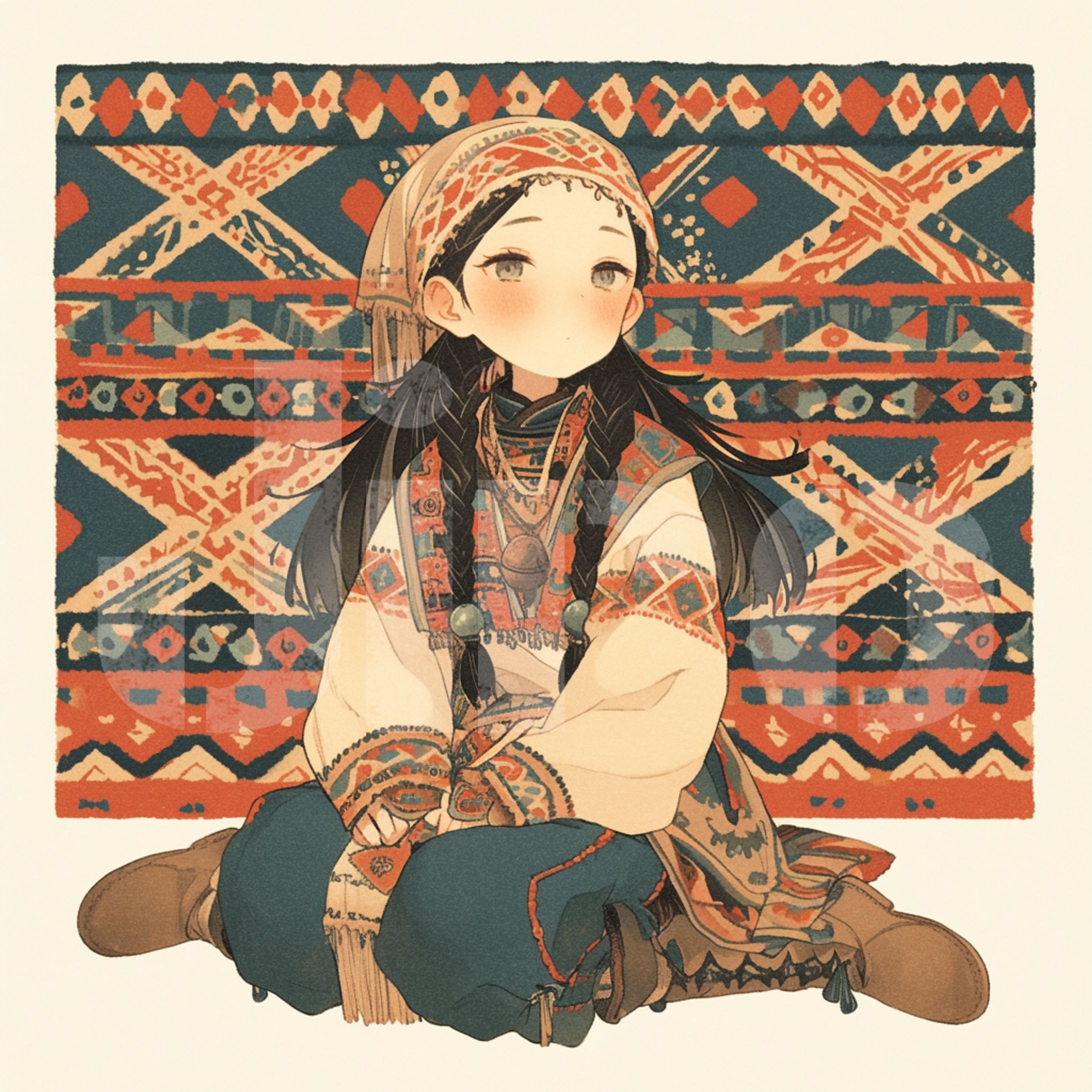 アイヌ村の少女-1