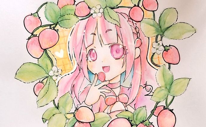 水彩アナログストロベリーちゃん