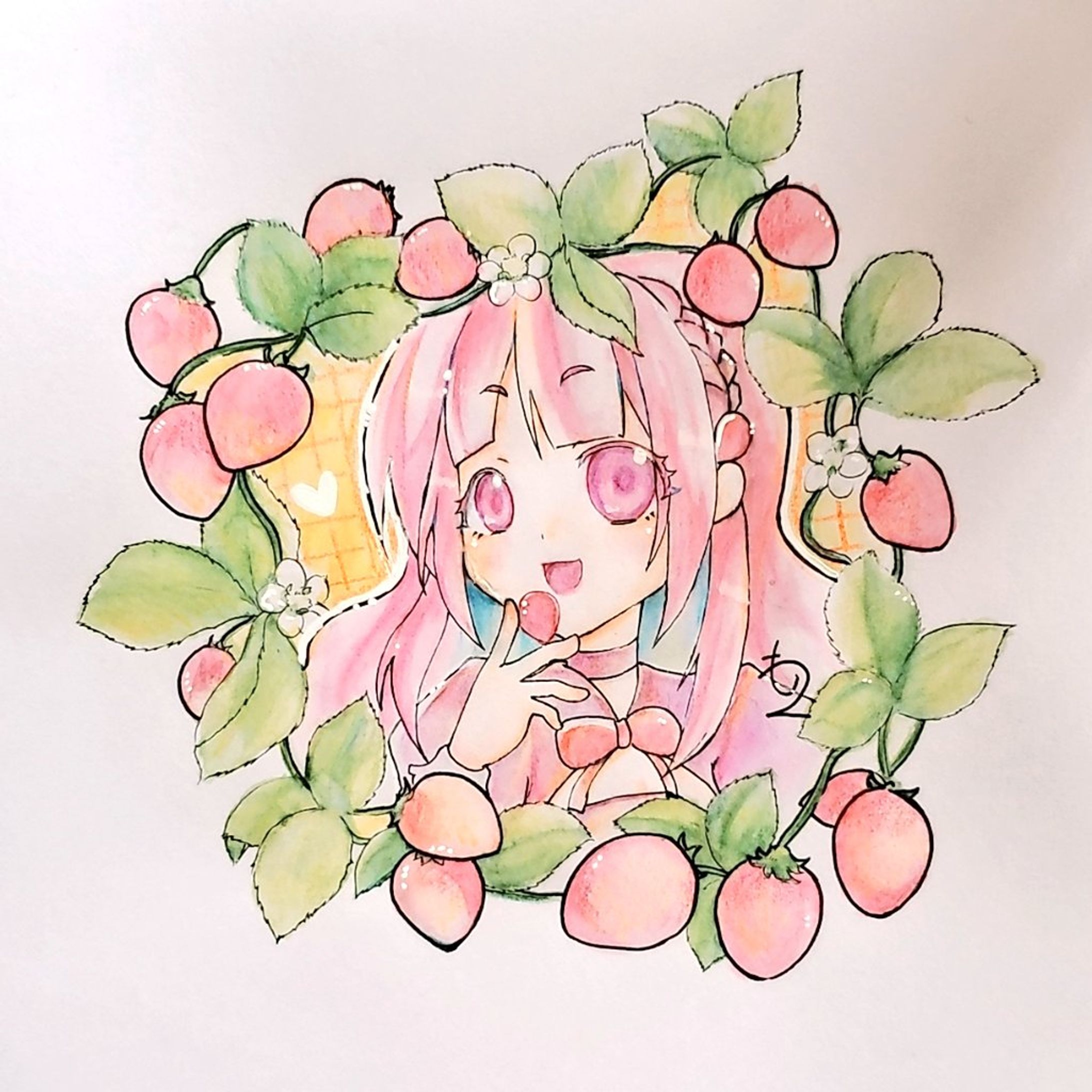 水彩アナログストロベリーちゃん-1
