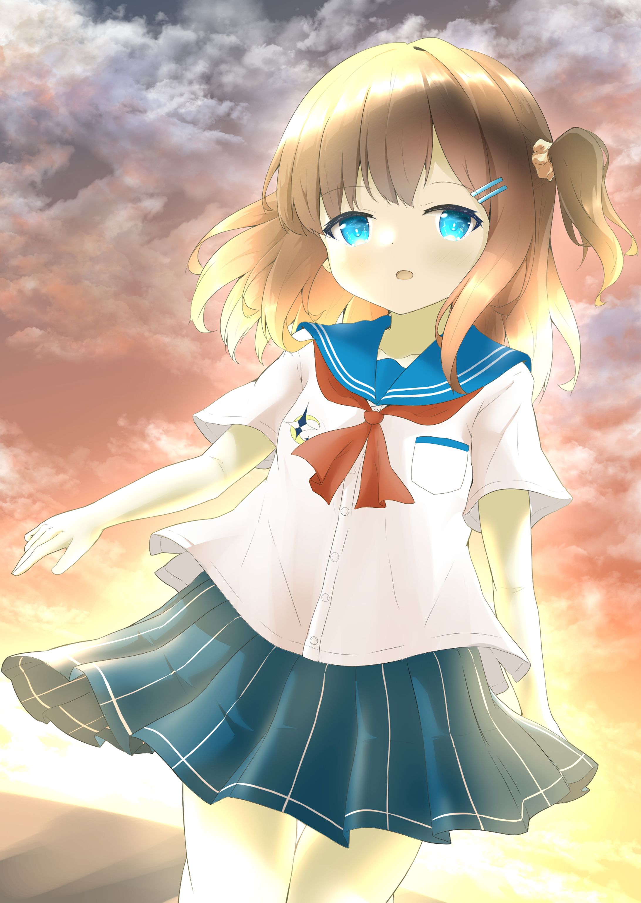 妹と夕暮れ-1