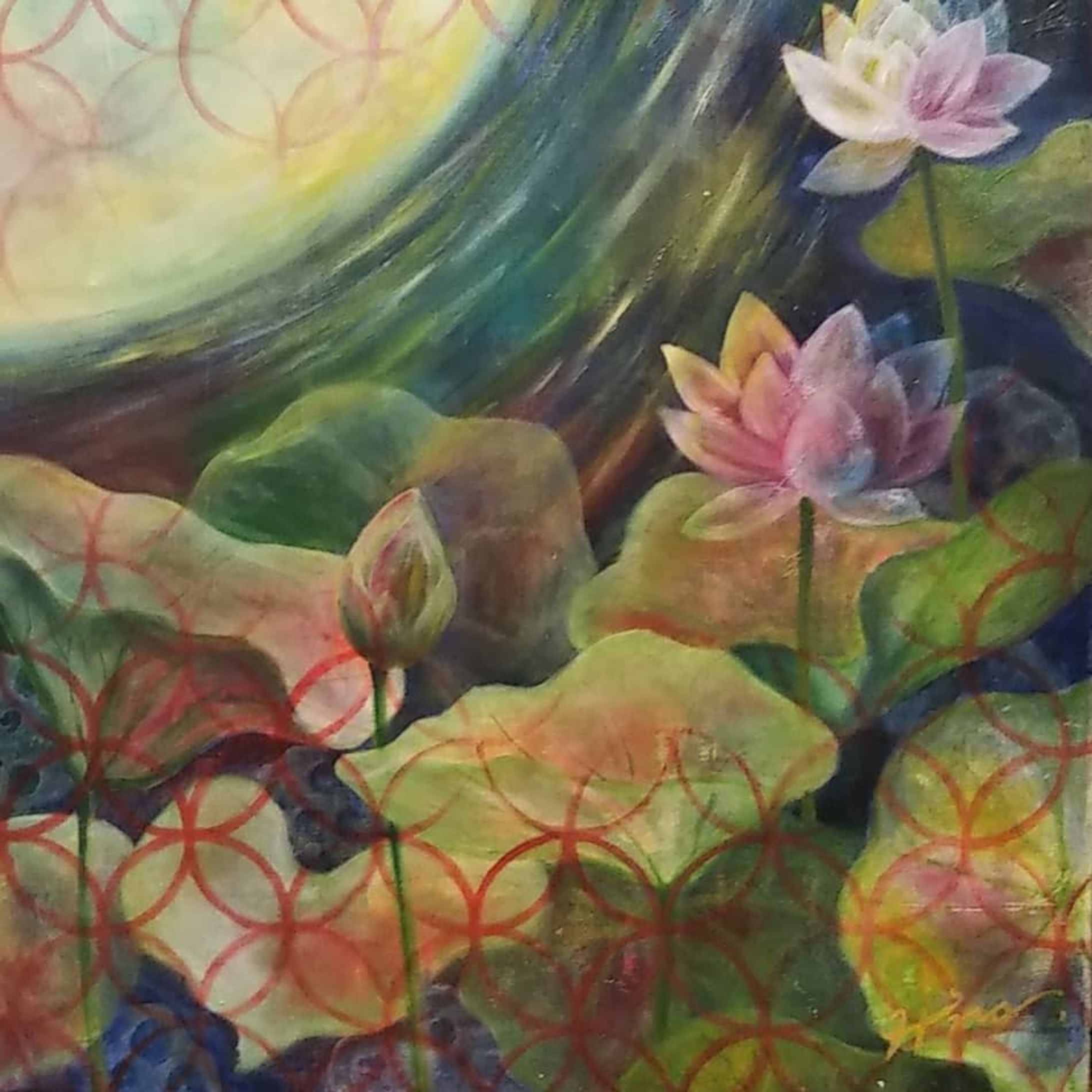 #制作過程 
#蓮
#七宝繋ぎ文-1