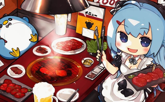 【イラスト】ゆるりめぐ様　背景付きSDイラスト