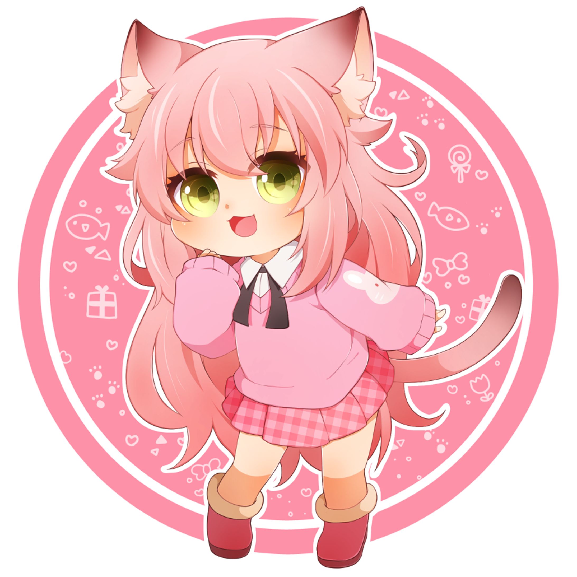 猫耳女の子のアバターイラスト-1