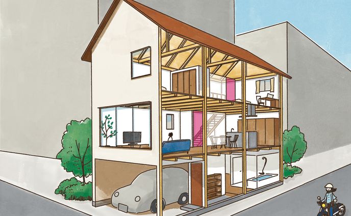 建築知識11月号 建築法規のイラスト