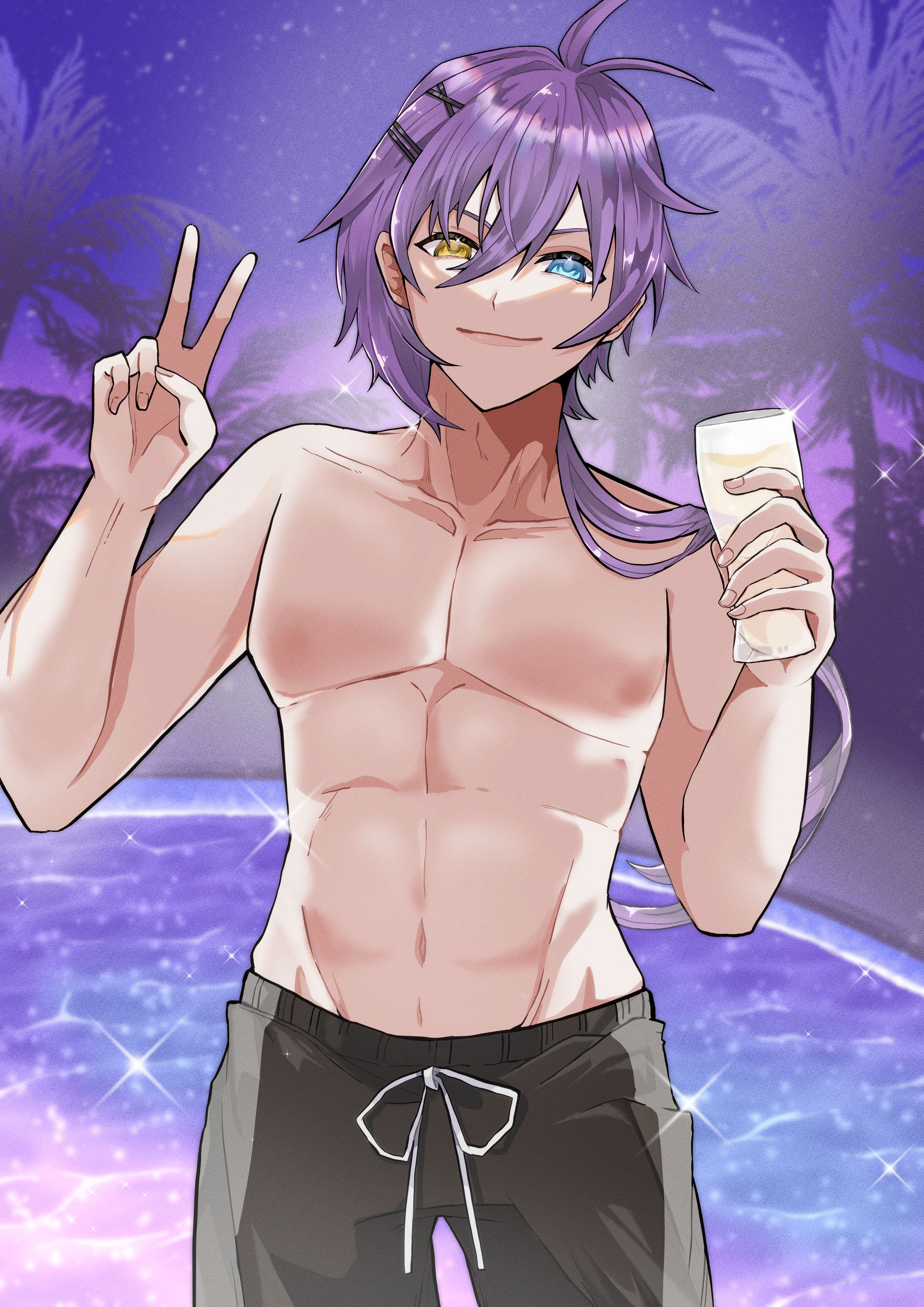 等身イラスト＋SD（男性水着）-1