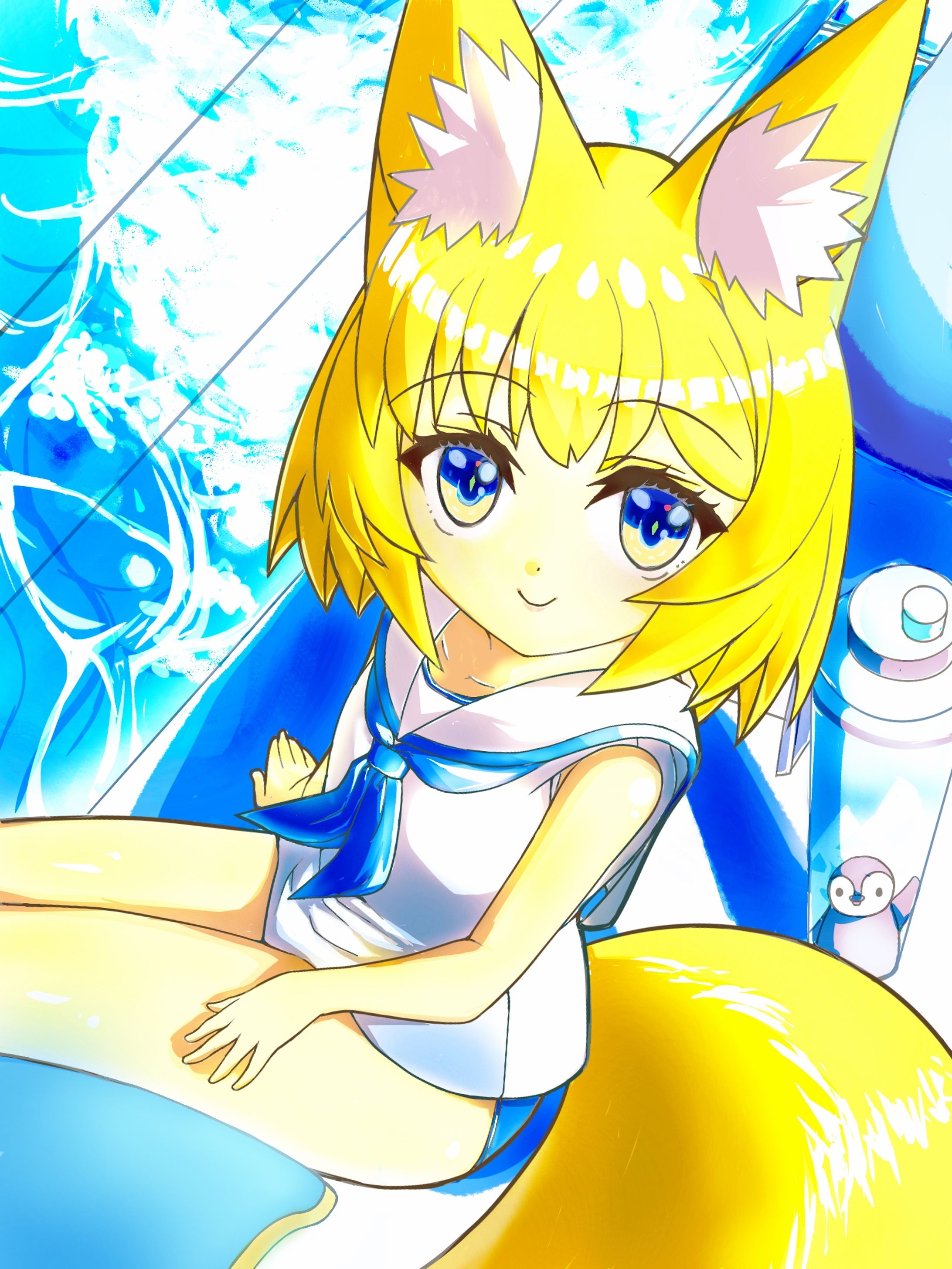 プールサイドの狐娘-1