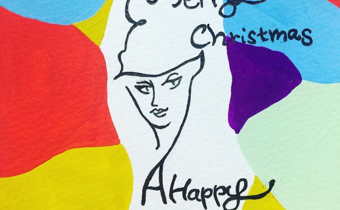 Happy Holidays !! #happyholidays #merrychristmas #christmas #ahappynewyear #newyear #illustrator #illustration #art #fashion #magazine #line #colours #caligraphy #ink #クリスマスカード #年賀状 #ファッション #雑誌 #イラスト #イラストレーター #アート