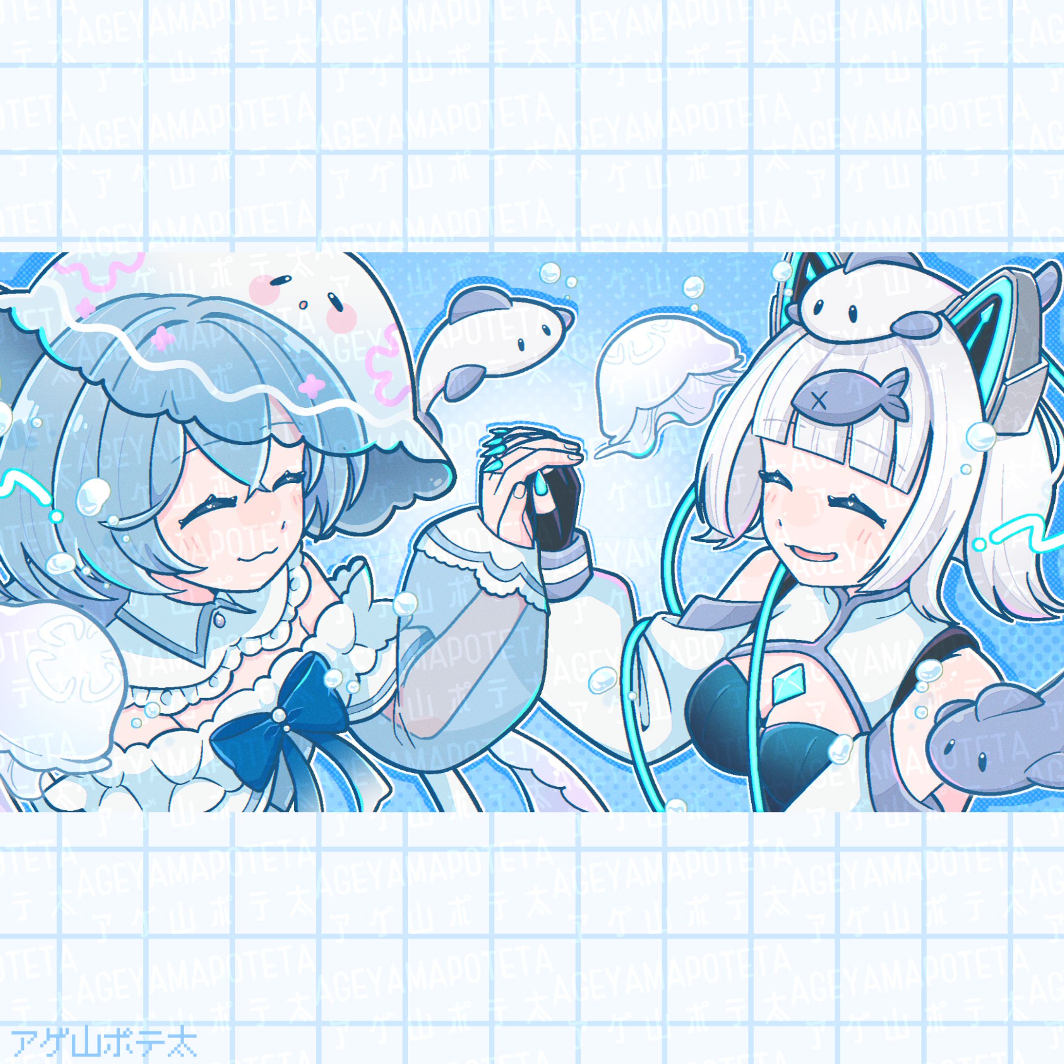 お誕生日お祝いイラスト/アルファ・エフィーラ&クララ・サクラネ-1