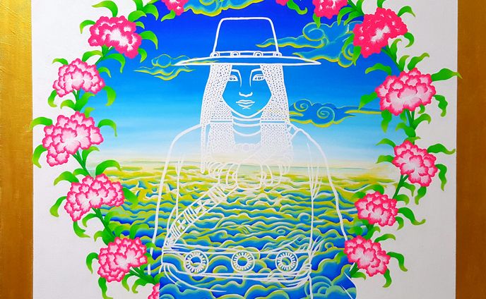 音楽、アクリル画