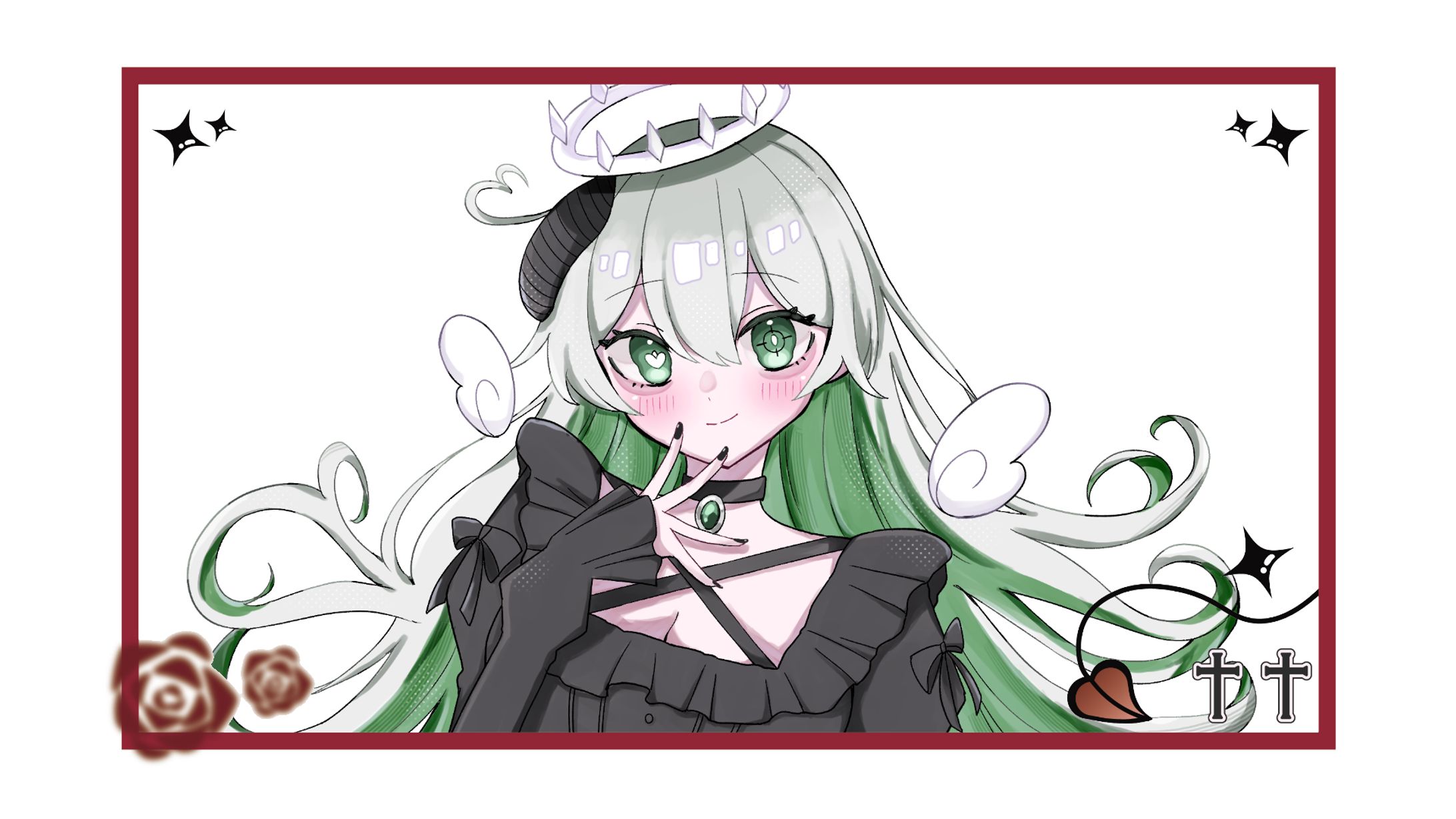 Vtuber　歌ってみた　等身イラスト　デザイン-1